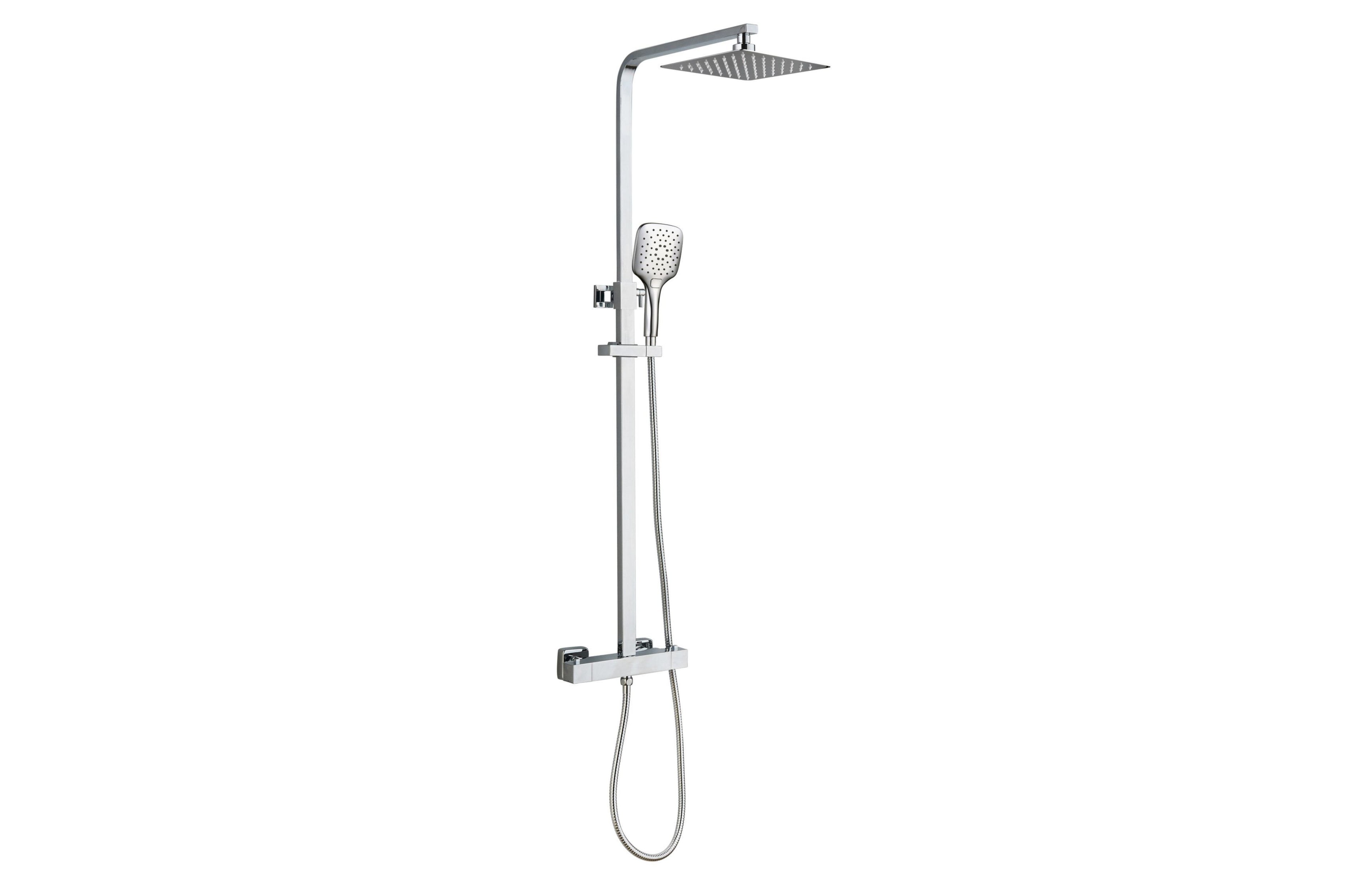 Menai Premium Square Thermostatic Overhead Shower Kit - Tailored Bathrooms