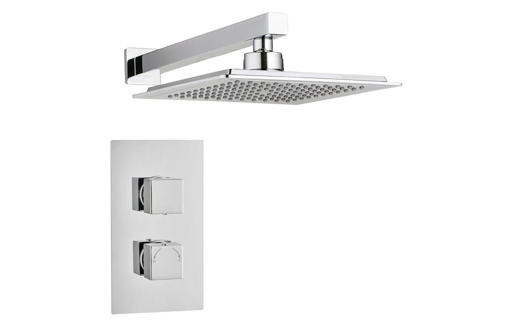 2 Handle Single Outlet Square Wall Shower Kit - Tailored Bathrooms