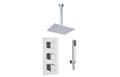 3 Handle 2 Outlet Square Twin Ceiling Shower Kit - Tailored Bathrooms