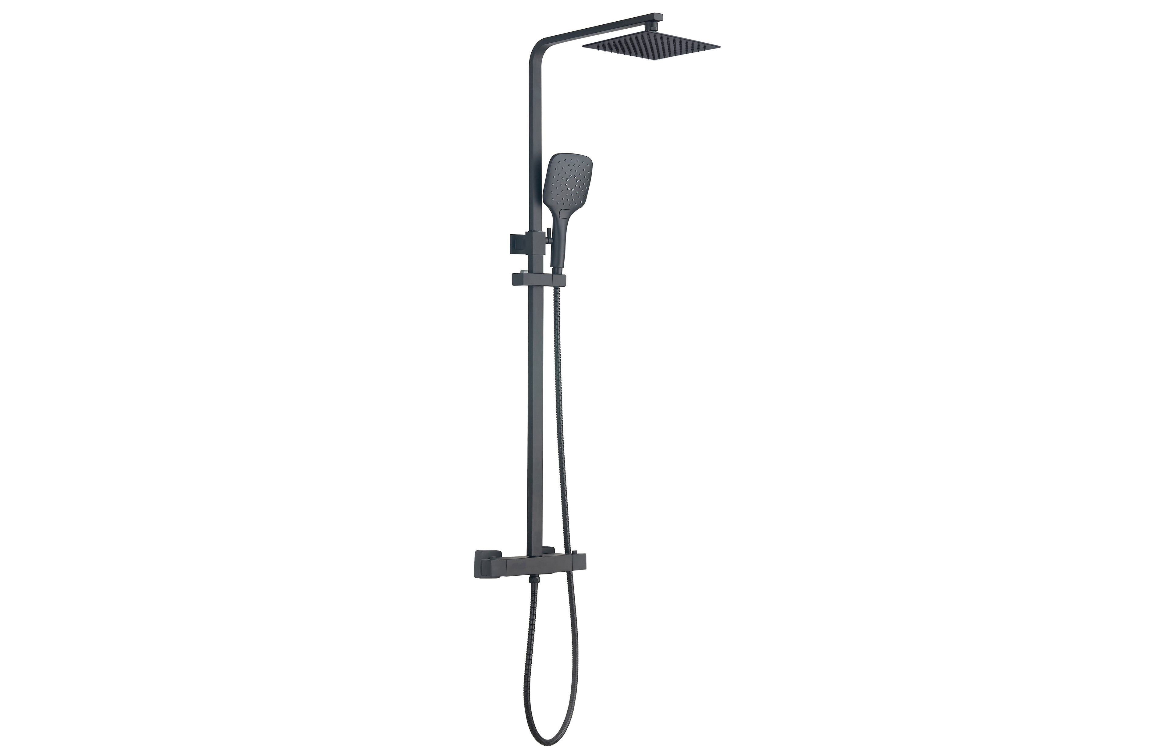 Menai Premium Square Thermostatic Overhead Shower Kit - Tailored Bathrooms