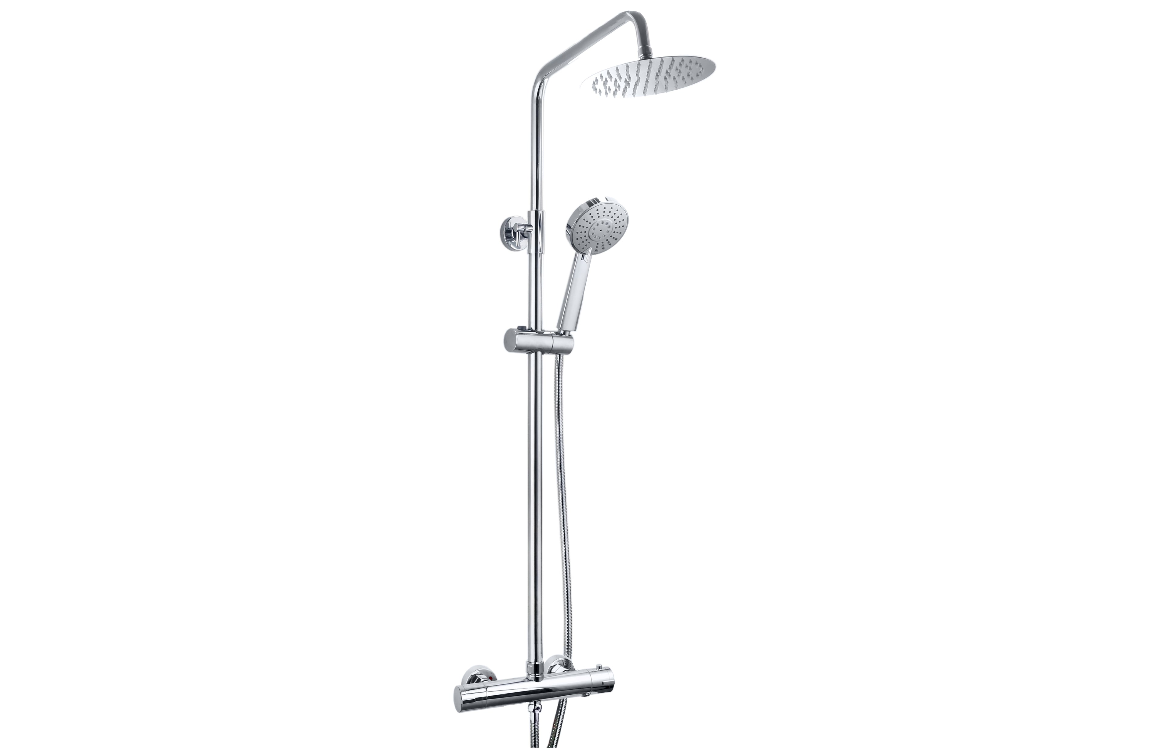 Plumb Essential Round Thermostatic Overhead Shower Kit - Tailored Bathrooms