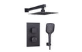 Black Concealed Thermostatic 2 Handle 2 Way Shower Kit with SS Head - Tailored Bathrooms