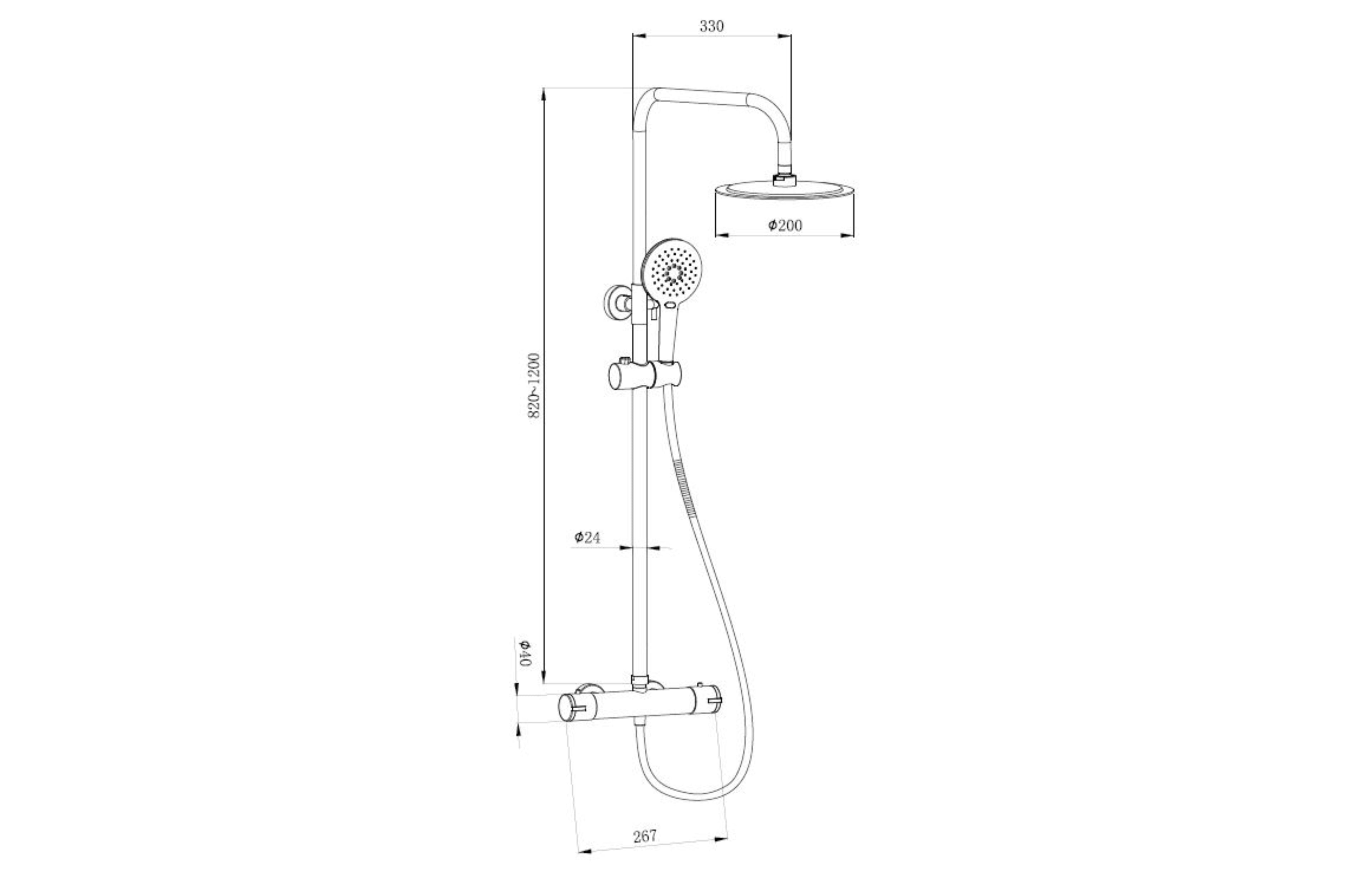 Menai Premium Round Thermostatic Overhead Shower Kit - Tailored Bathrooms