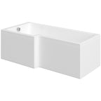 Front view of 1500mm L Shaped Bath Panel in modern white finish, designed for durability and a clean, polished bathroom look