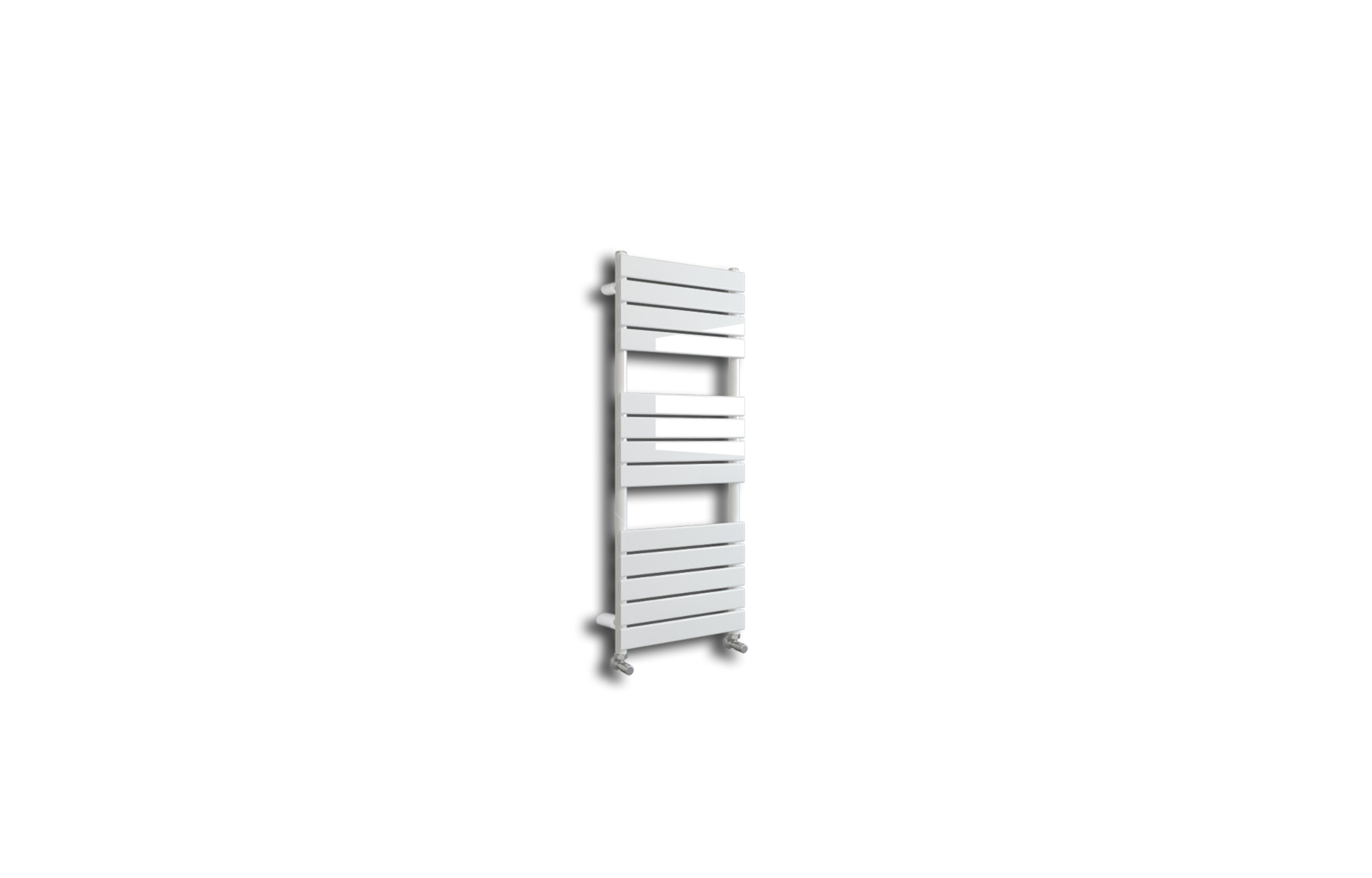 Queenstown Designer Towel Radiator Gloss White 1200x450mm - Tailored Bathrooms