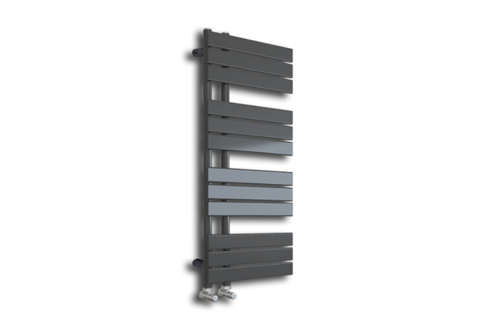 Wellington Designer Offset Towel Radiator Anthracite Grey 1126x500mm - Tailored Bathrooms