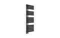 Black towel radiator on a white background