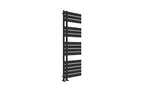 Black towel radiator on a white background