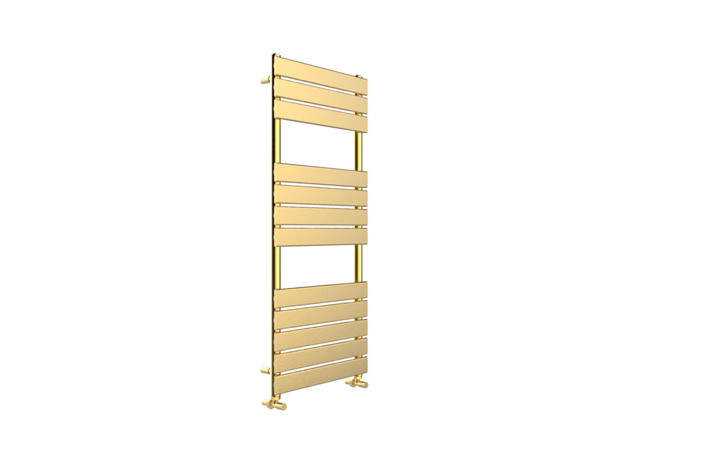 Queenstown Designer Towel Radiator Brushed Brass 1200x450mm - Tailored Bathrooms
