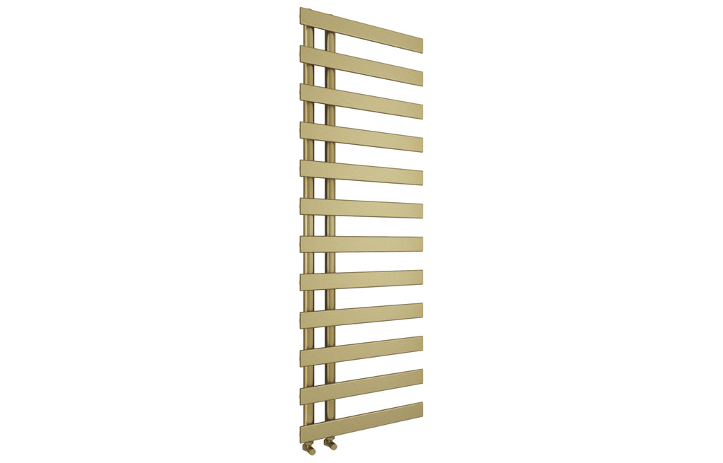 Milton Designer Offset Towel Radiator Brushed Brass 1564x500mm - Tailored Bathrooms