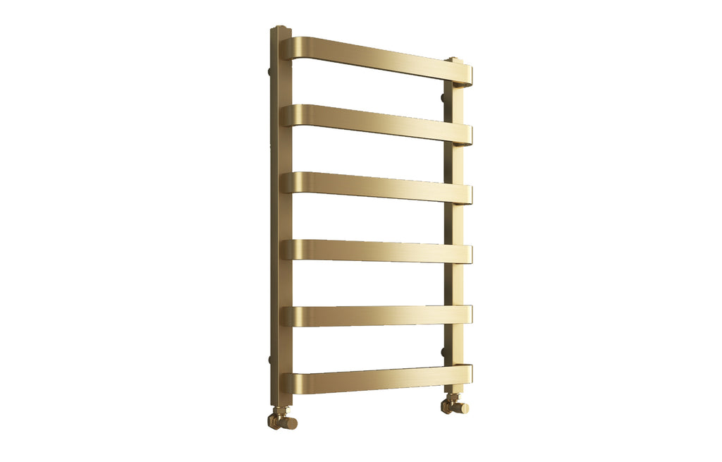 Hastings Towel Warmer Brushed Brass 800x500mm - Tailored Bathrooms