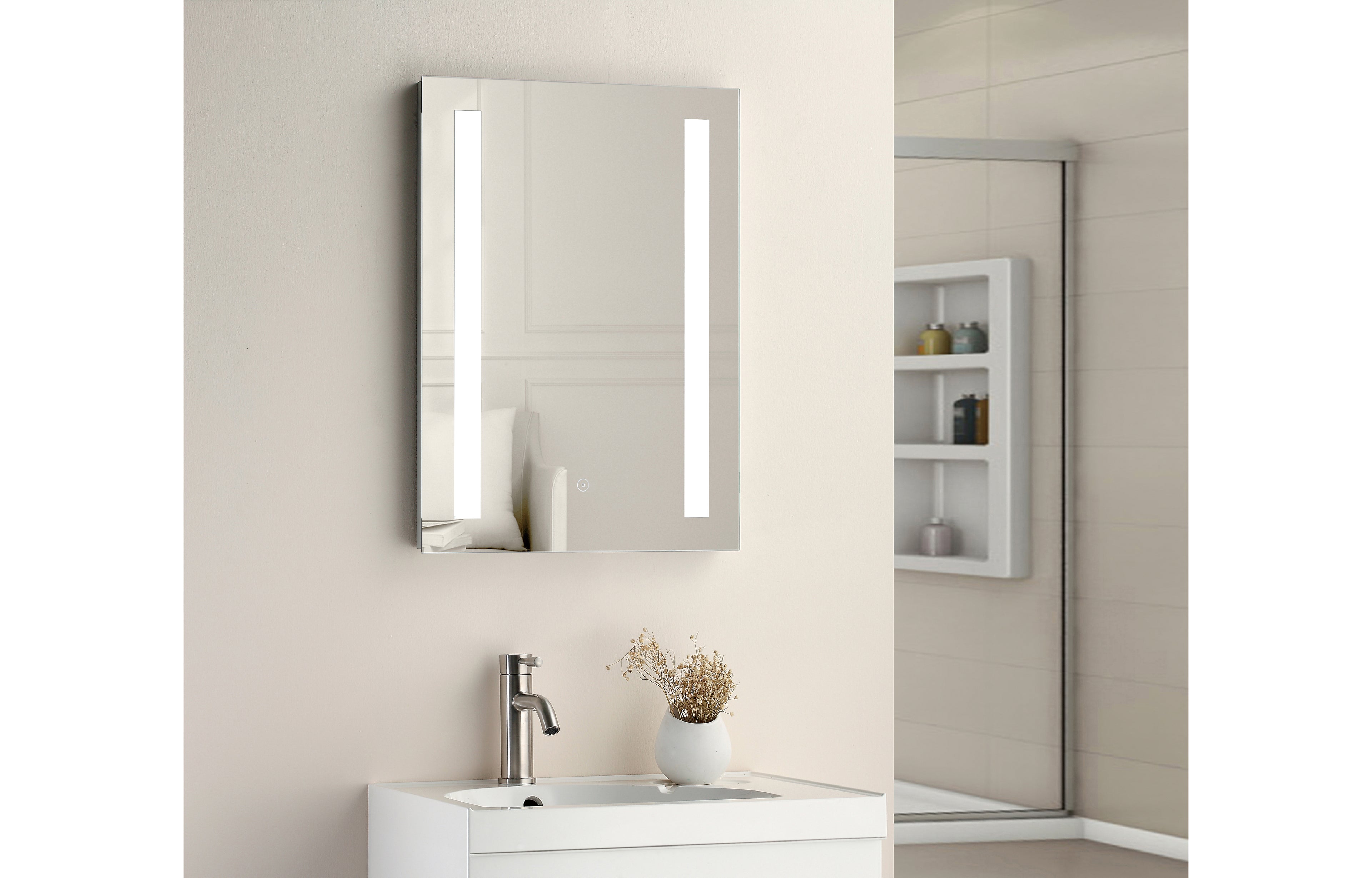 Niall Twin Vertical Strip LED Touch Mirror - Tailored Bathrooms