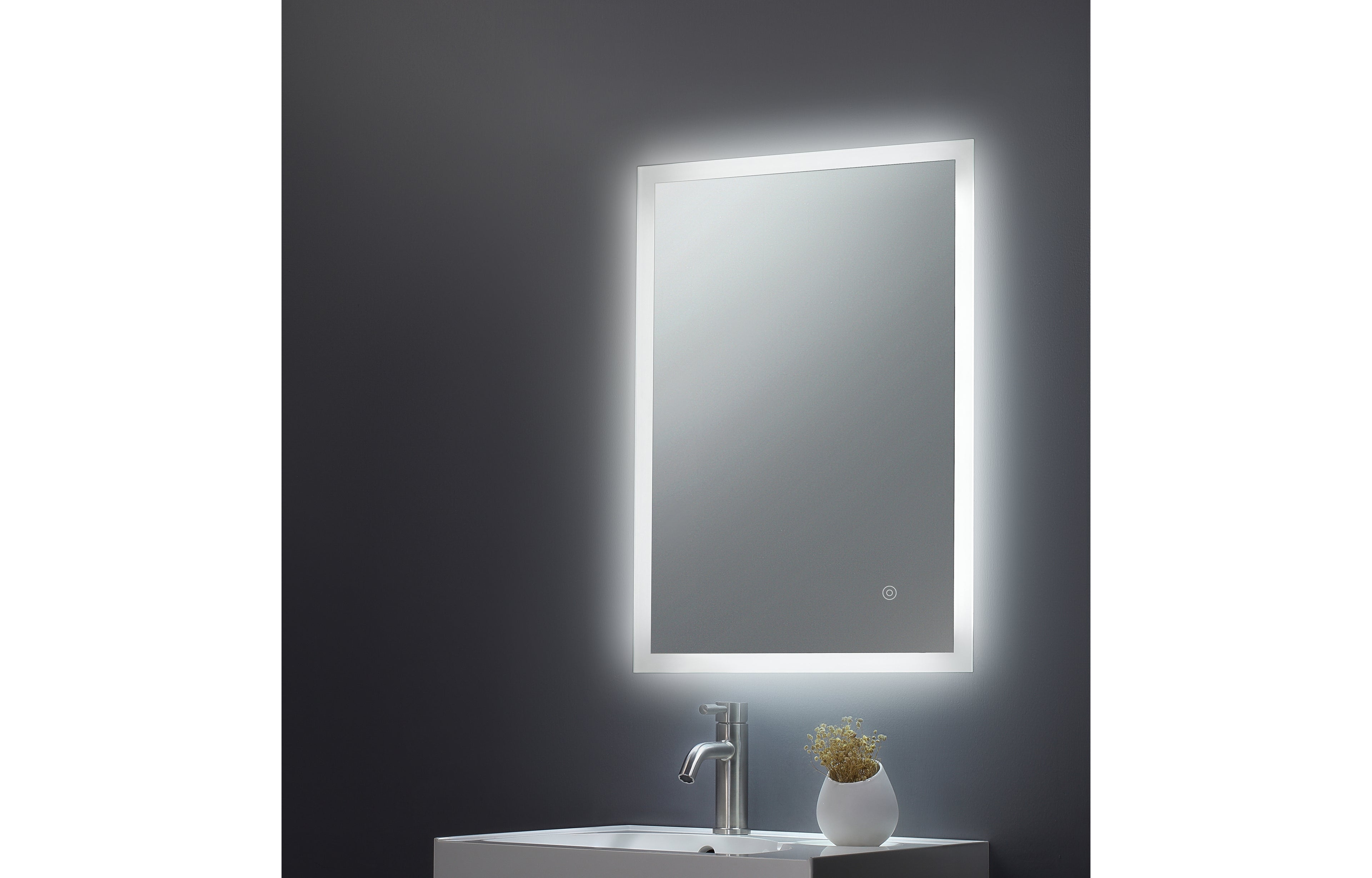 Noah LED Edge Touch Mirror - Tailored Bathrooms
