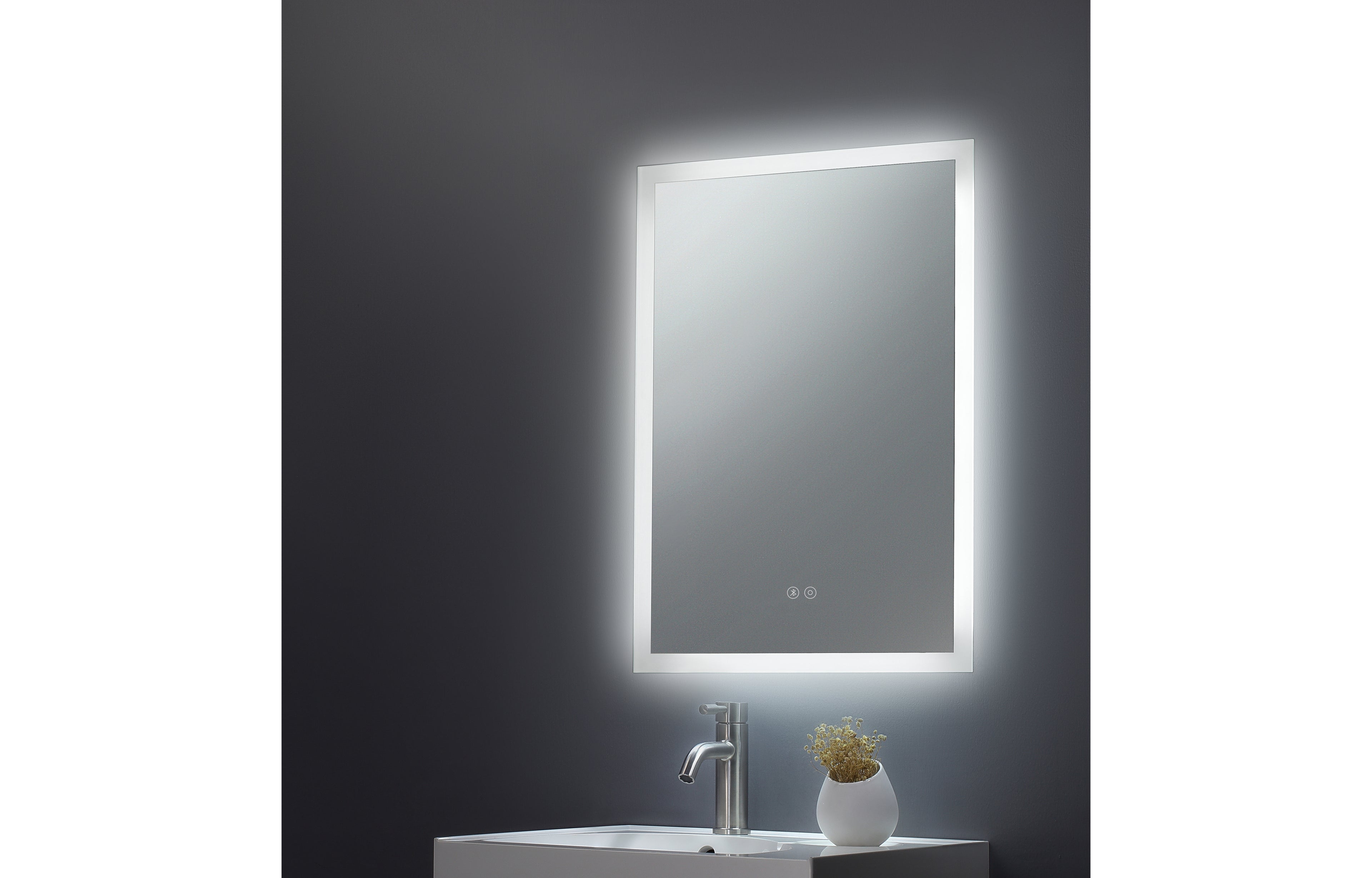 Alfie Square LED Edge Mirror Wireless Speaker Mirror - Tailored Bathrooms