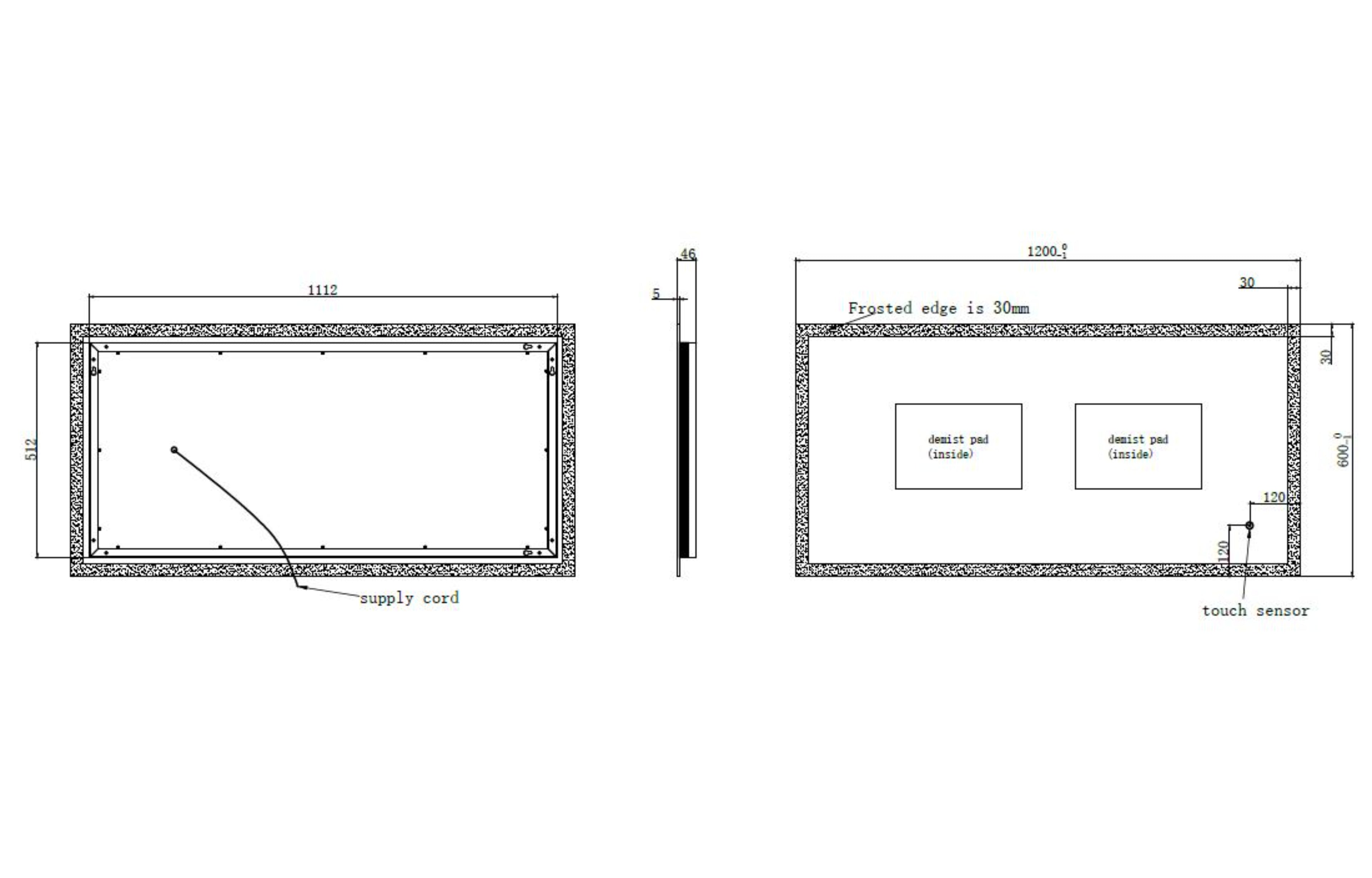 Noah LED Edge Touch Mirror - Tailored Bathrooms