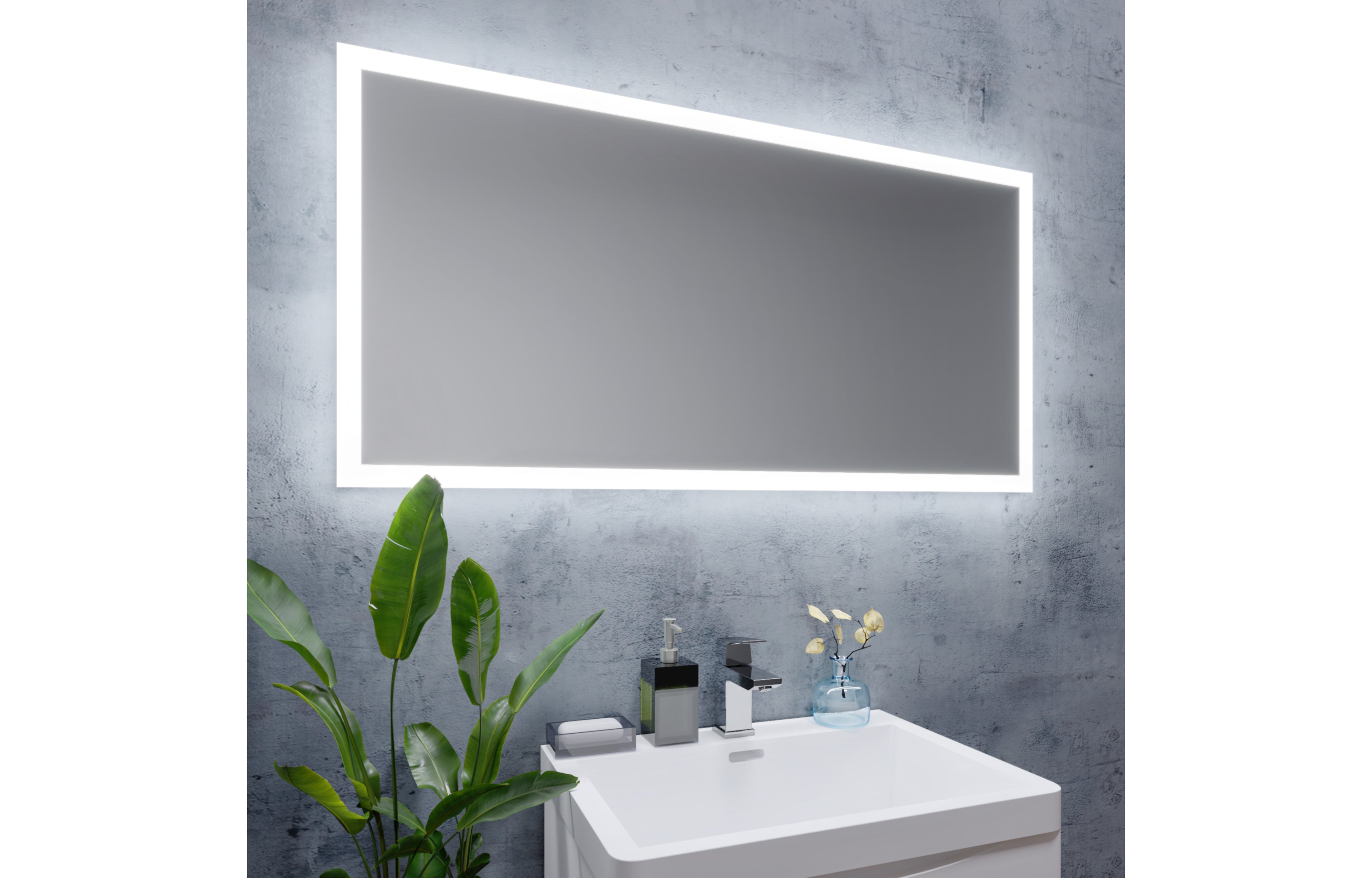 Noah LED Edge Touch Mirror - Tailored Bathrooms