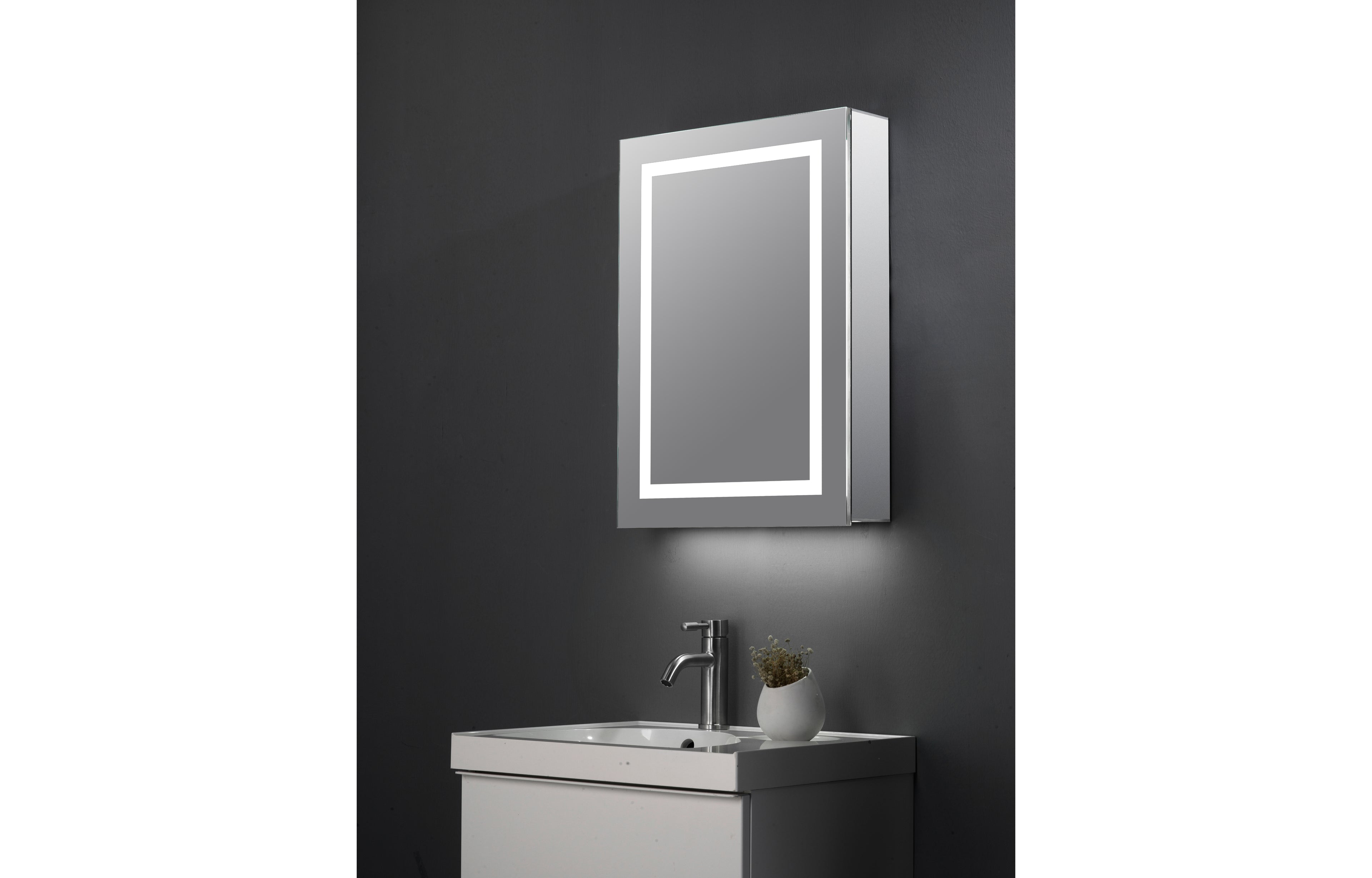 Jemima Single Door LED Mirror Cabinet Wireless Speaker Mirror - Tailored Bathrooms