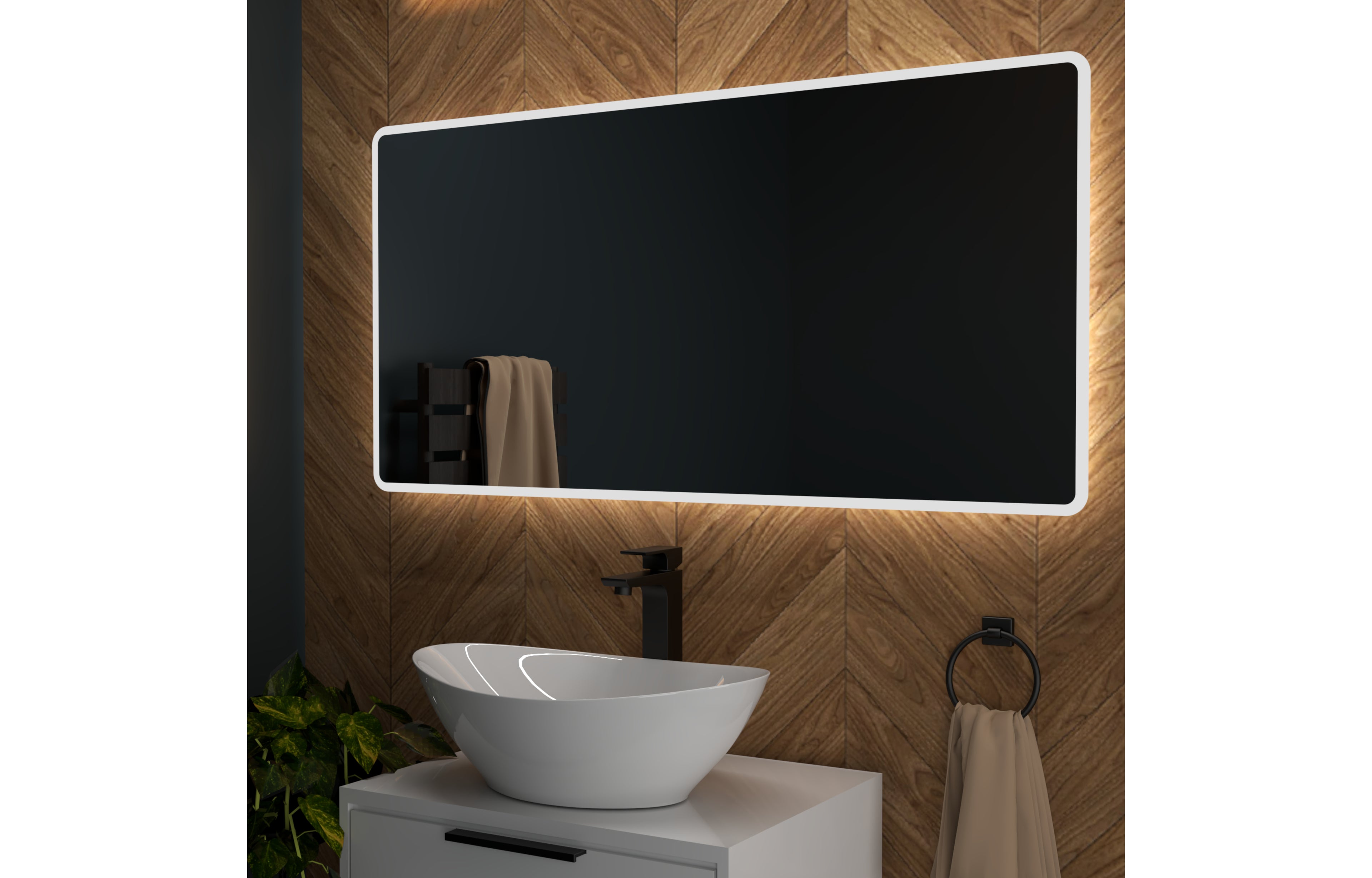 Molly LED Touch Mirror Wireless Speaker Mirror - Tailored Bathrooms