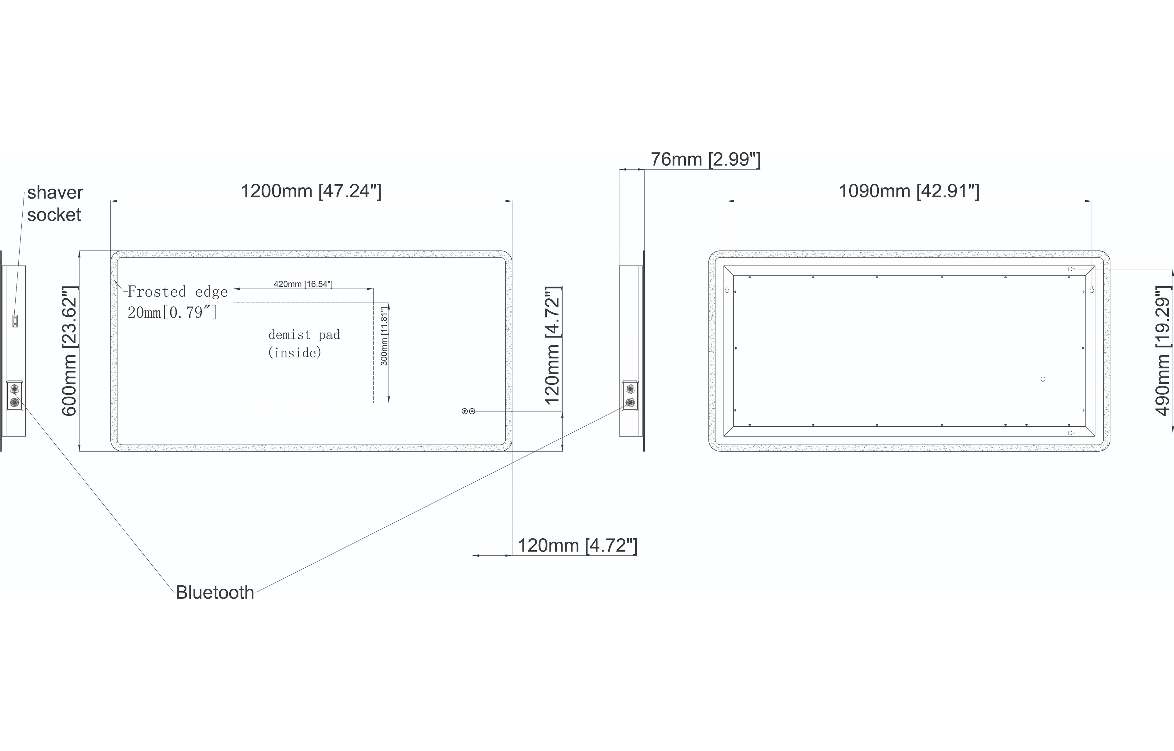 Molly LED Touch Mirror Wireless Speaker Mirror - Tailored Bathrooms