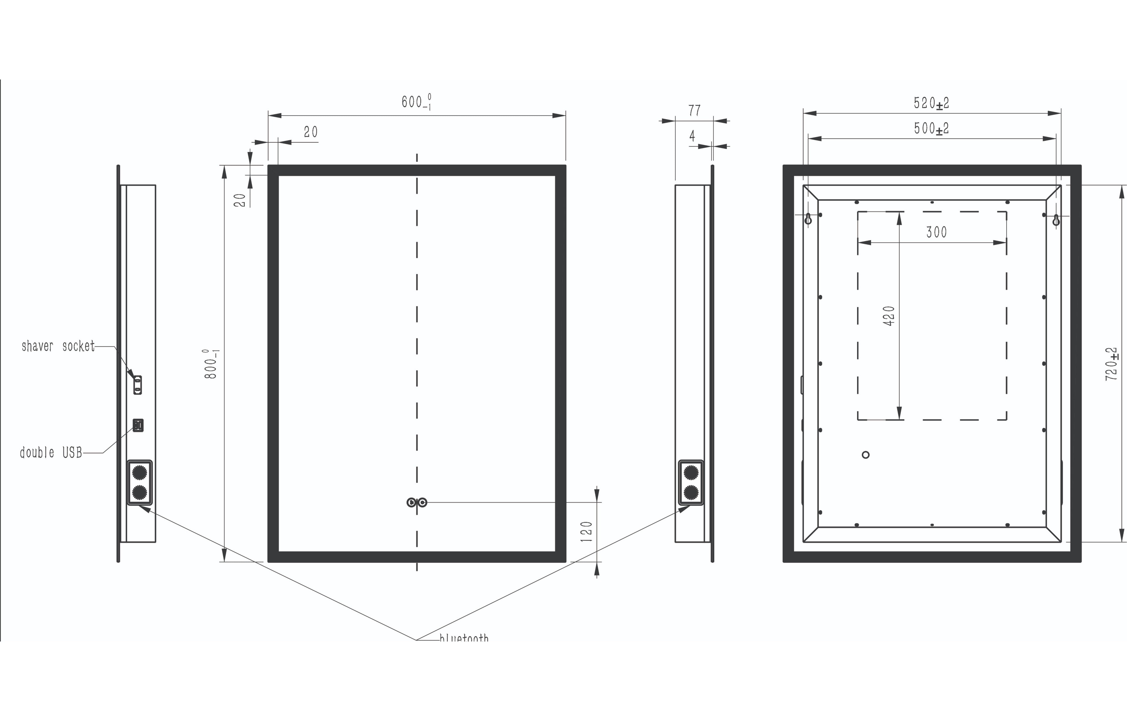 Alfie Square LED Edge Mirror Wireless Speaker Mirror - Tailored Bathrooms