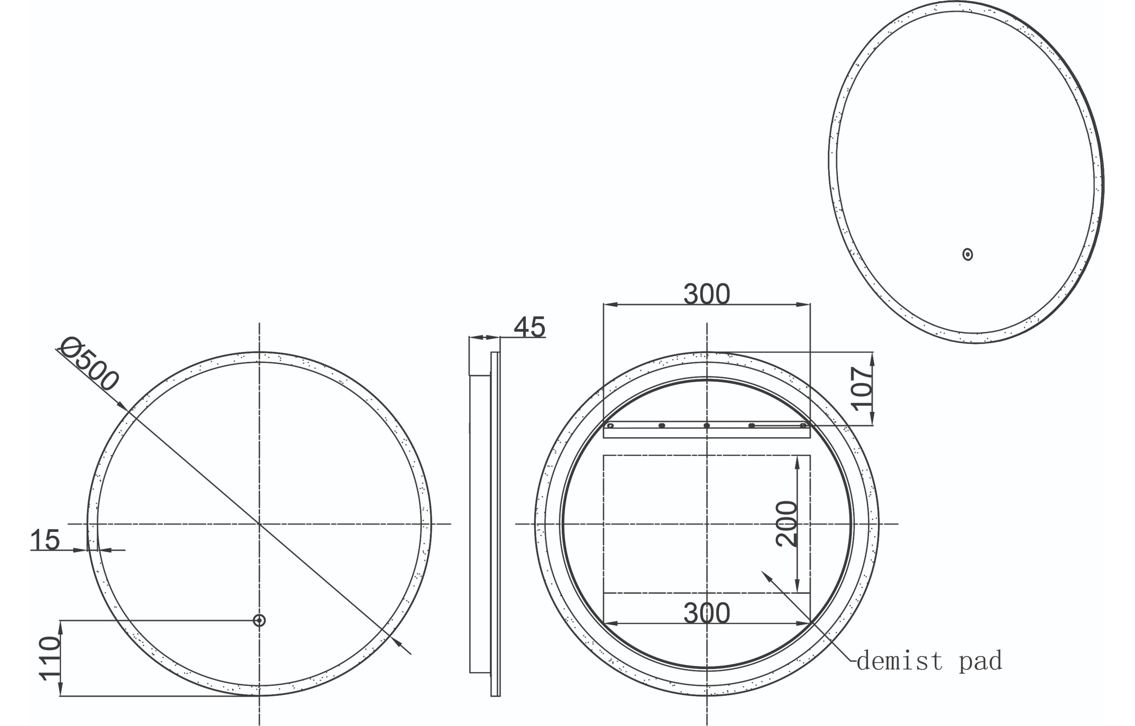 Lily Slimline LED Round Touch Mirror - Tailored Bathrooms