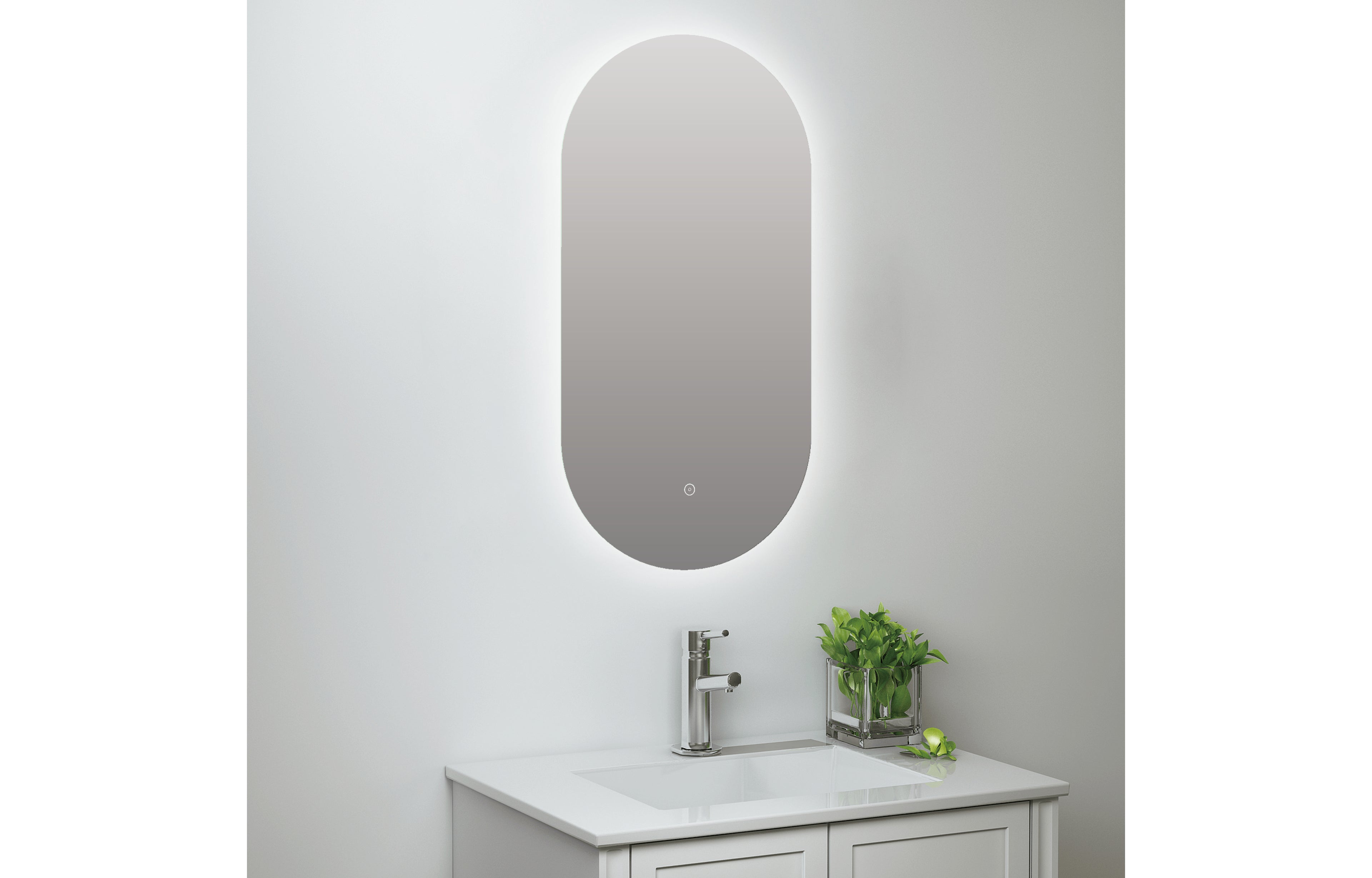 Raffy Oval Backlit LED Touch Mirror - Tailored Bathrooms