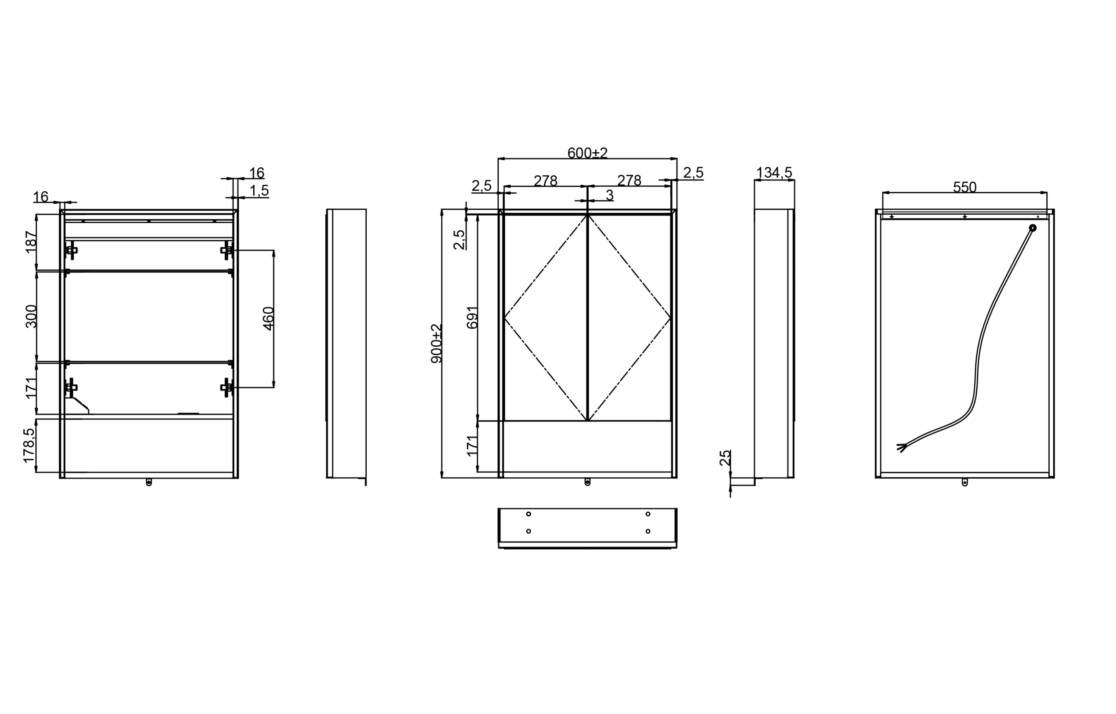 Poppy Double Door LED Mirror Cabinet - Tailored Bathrooms