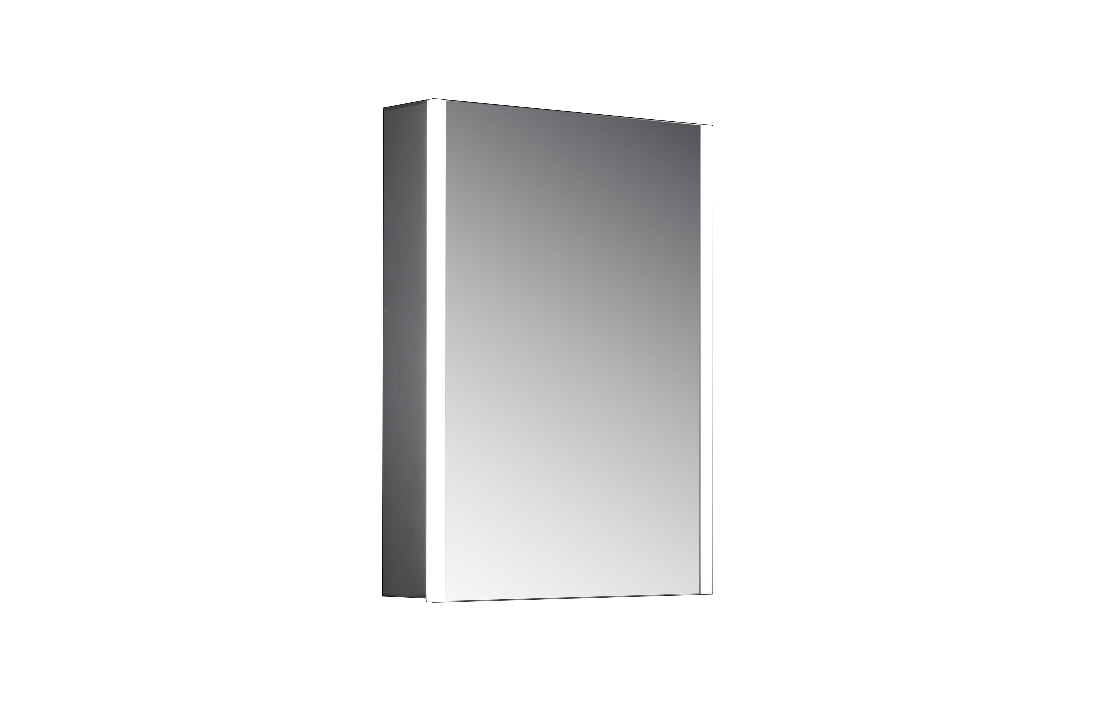 Eden Single Door Mirror Cabinet LED Side Strips - Tailored Bathrooms
