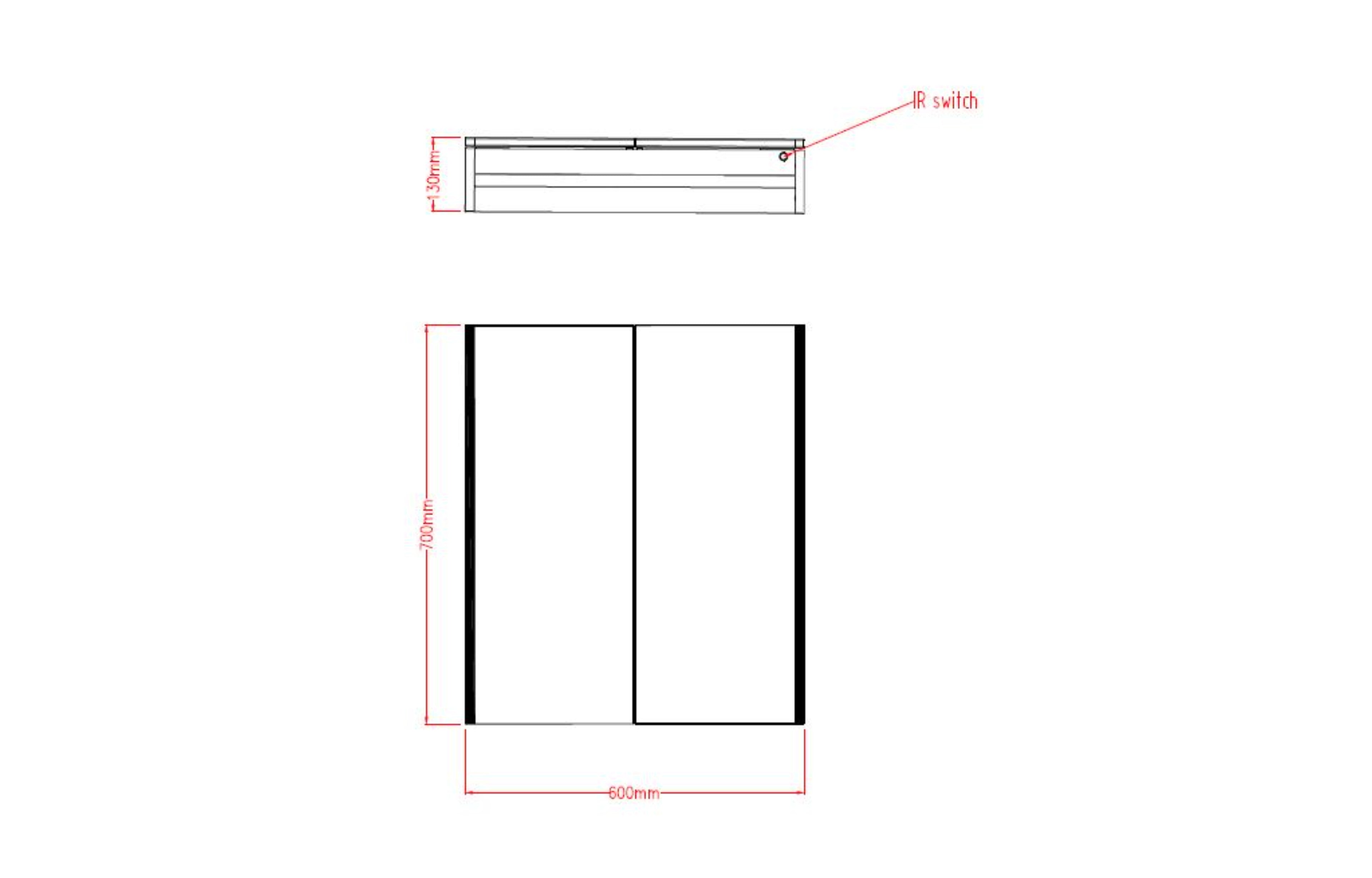 Beau Double Door Mirror Cabinet LED Side Strips - Tailored Bathrooms