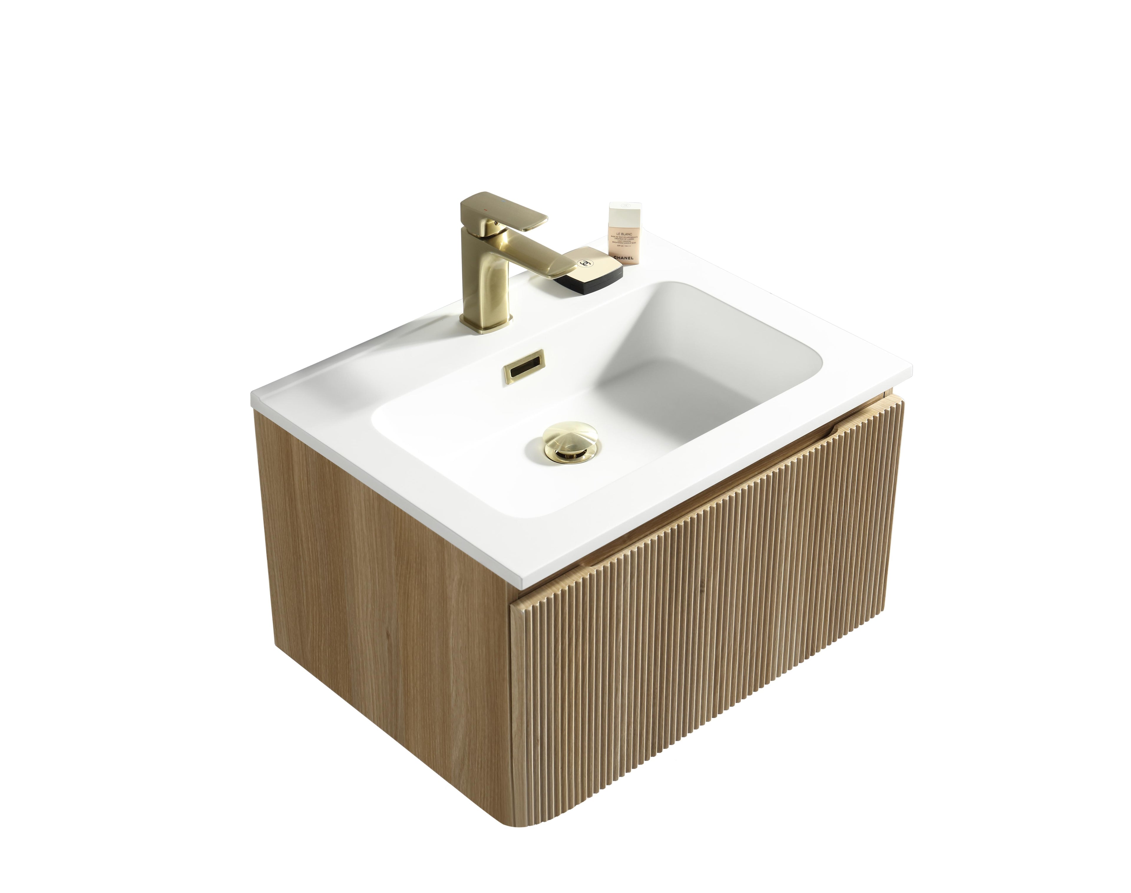 Flauto Fluted Wall Hung Vanity & Matte Basin - Tailored Bathrooms
