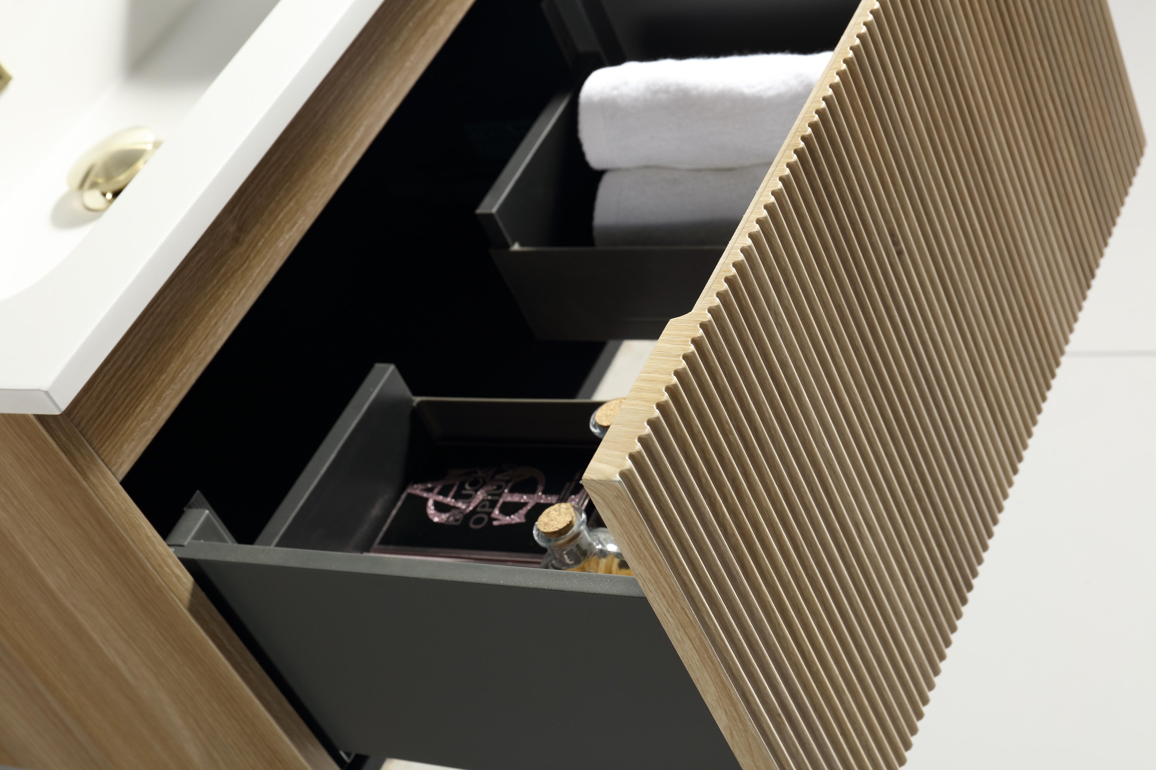 Flauto Fluted Wall Hung Vanity & Matte Basin - Tailored Bathrooms