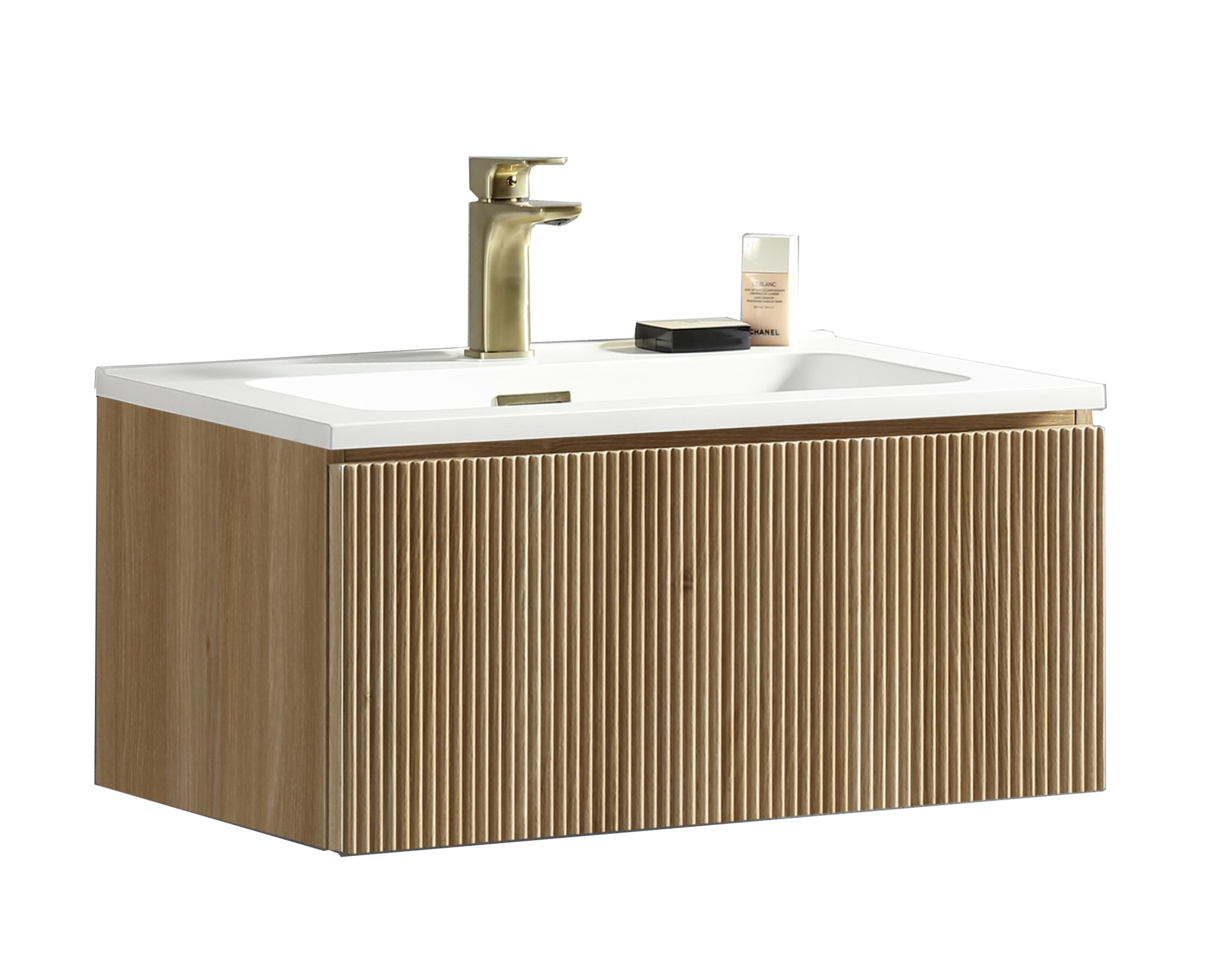 Flauto Fluted Wall Hung Vanity & Matte Basin - Tailored Bathrooms