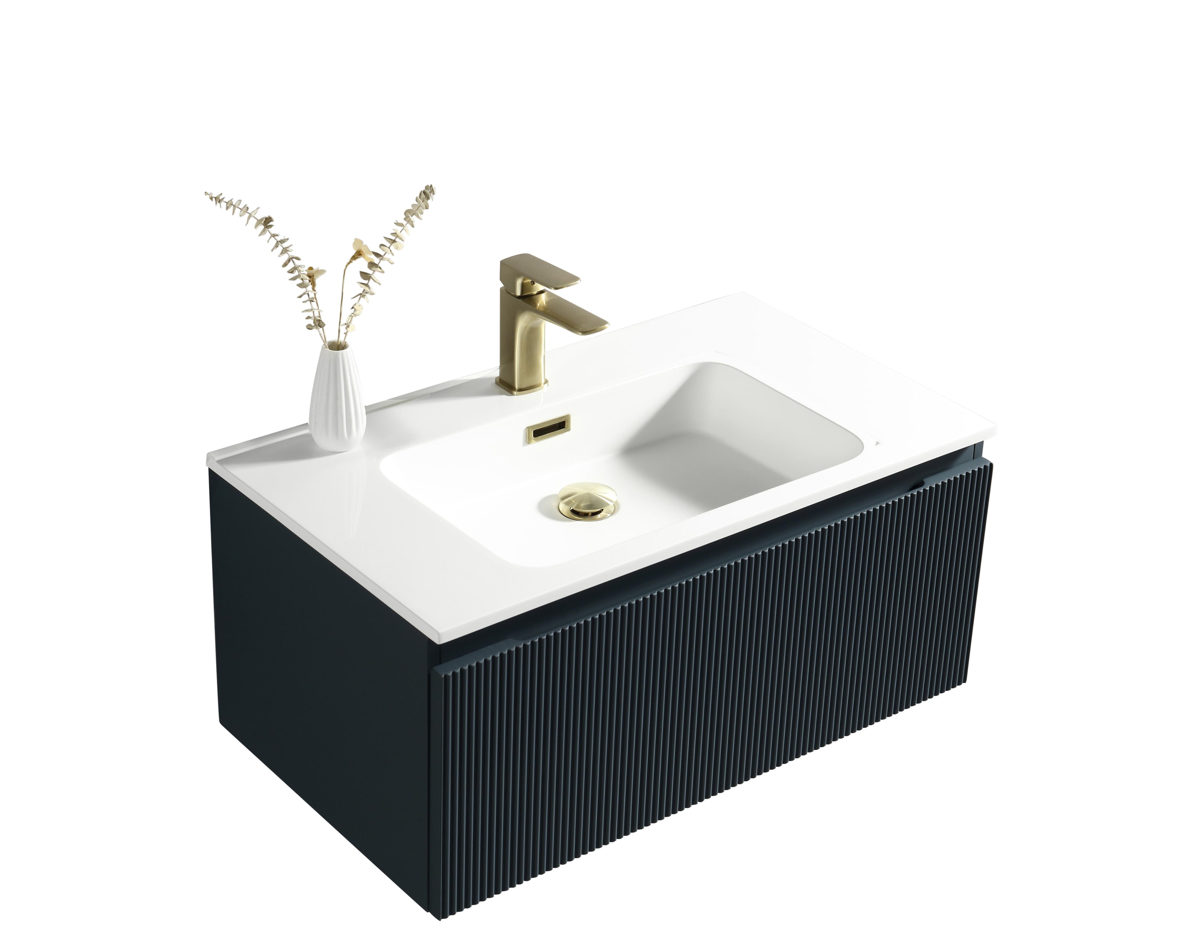 Flauto Fluted Wall Hung Vanity & Matte Basin - Tailored Bathrooms