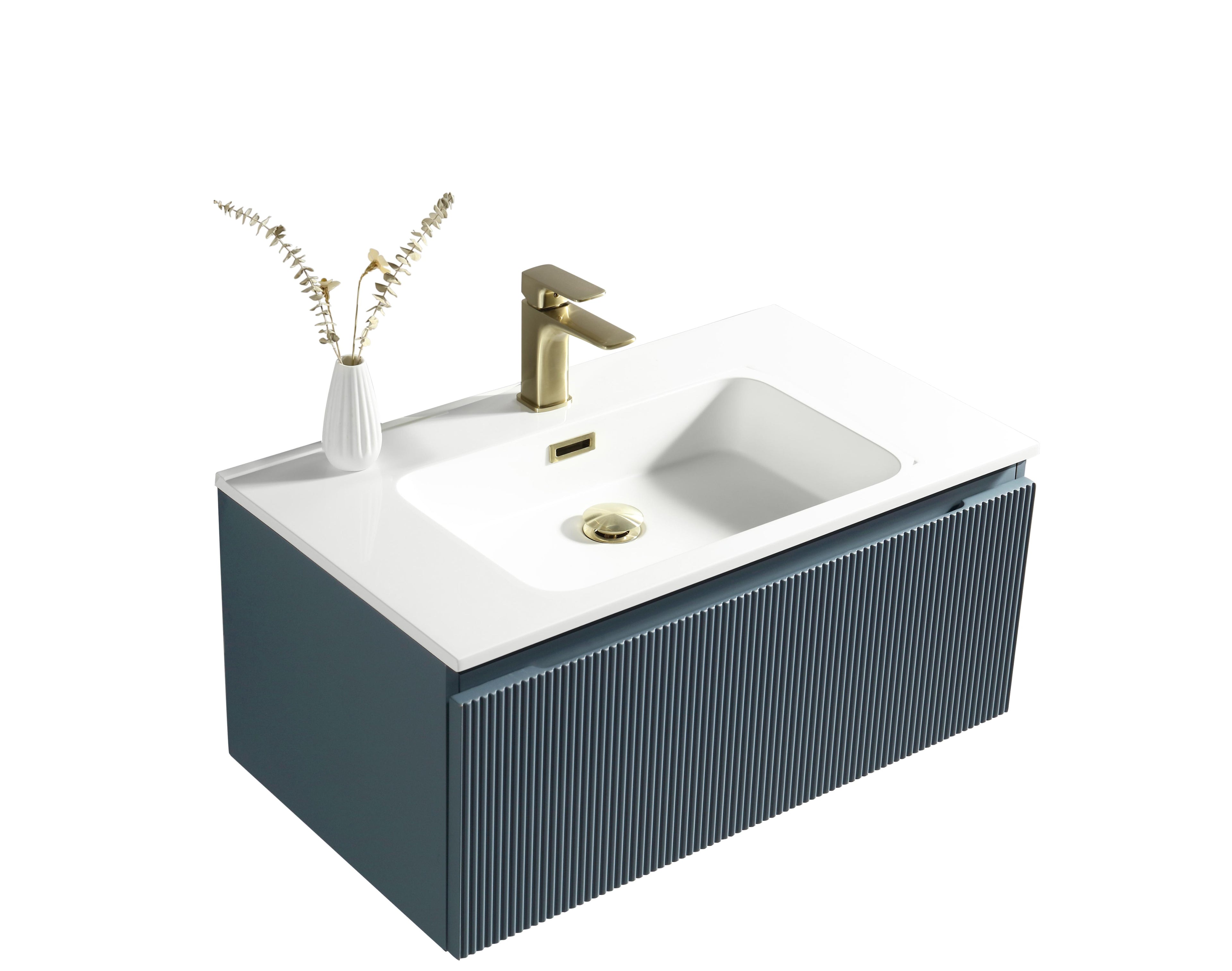 Flauto Fluted Wall Hung Vanity & Matte Basin - Tailored Bathrooms