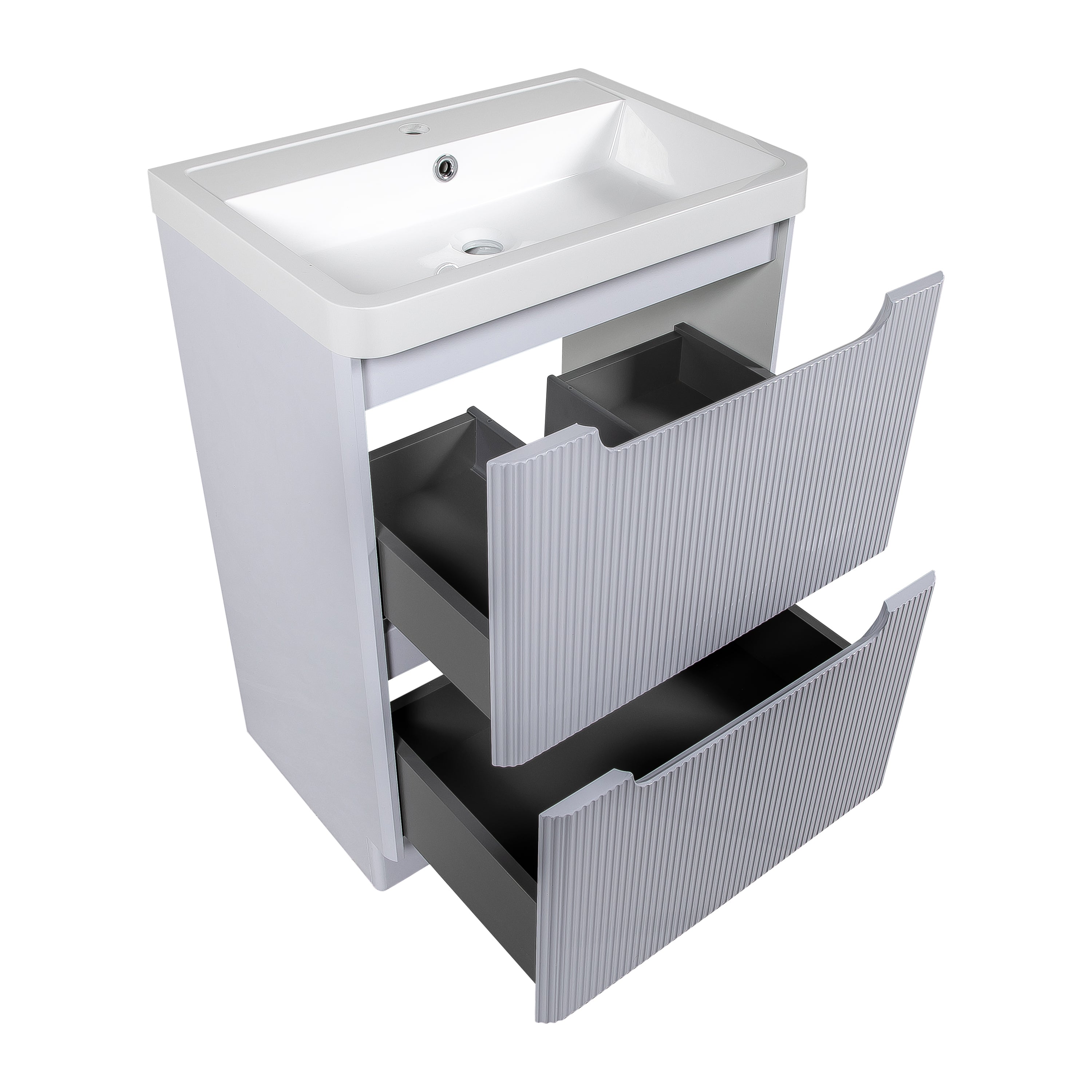 Monza 600mm Fluted Vanity Unit - Floor Standing - Tailored Bathrooms