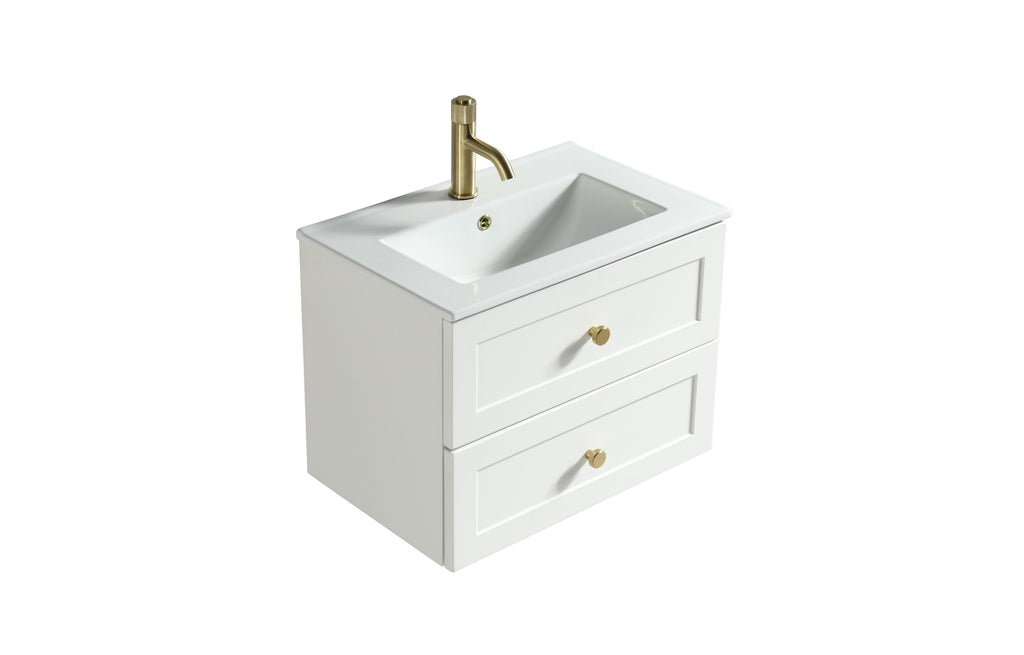Bakewell 600mm Wall Hung Vanity Silk White - Tailored Bathrooms