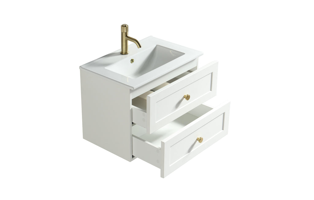 Bakewell 600mm Wall Hung Vanity Silk White - Tailored Bathrooms