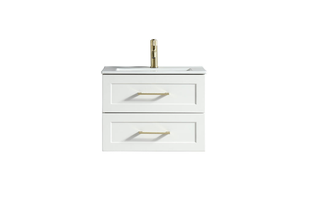 Bakewell 600mm Wall Hung Vanity Silk White - Tailored Bathrooms