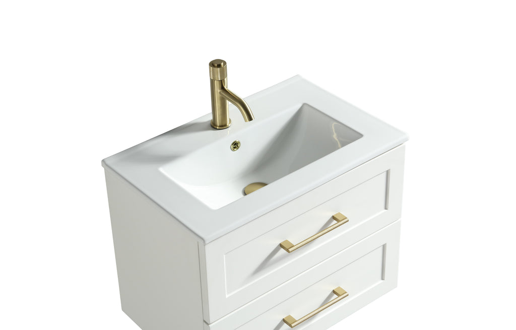 Bakewell 600mm Wall Hung Vanity Silk White - Tailored Bathrooms