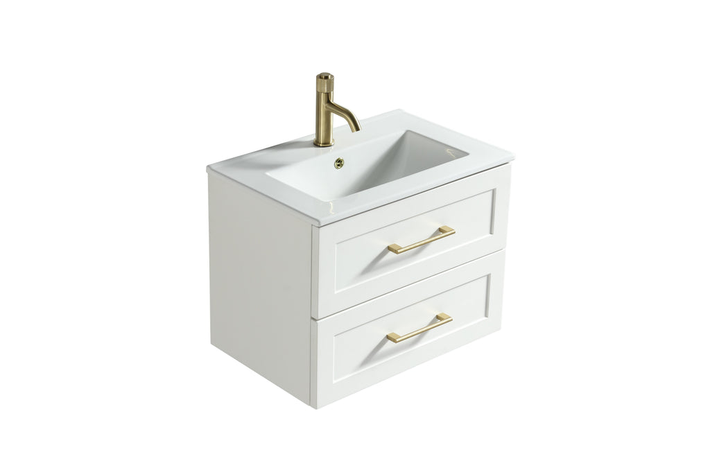 Bakewell 600mm Wall Hung Vanity Silk White - Tailored Bathrooms