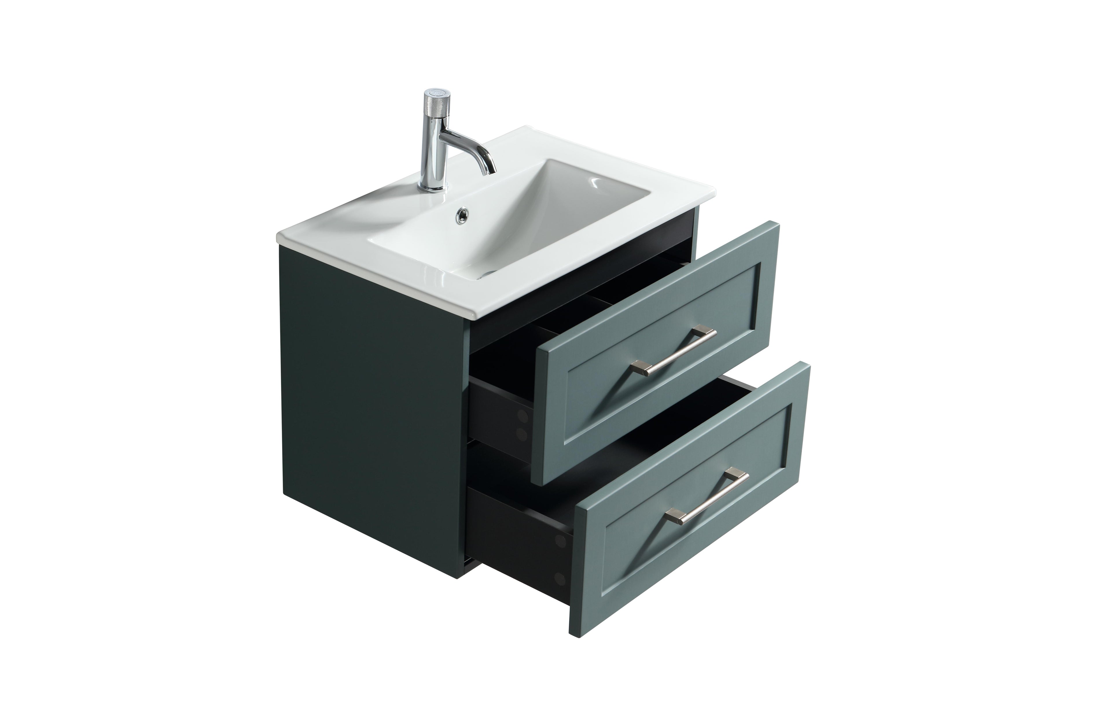 Bakewell 600mm Wall Hung Vanity Smoked Sage - Tailored Bathrooms