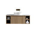Flauto 1000mm Wall Hung Vanity with 2 Side Storage Sintered Stone Counter Top - Tailored Bathrooms