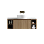 Flauto 1000mm Wall Hung Vanity with 2 Side Storage Sintered Stone Counter Top - Tailored Bathrooms