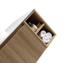 Flauto 1000mm Wall Hung Vanity with 2 Side Storage Sintered Stone Counter Top - Tailored Bathrooms