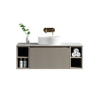 Flauto 1000mm Wall Hung Vanity with 2 Side Storage Sintered Stone Counter Top - Tailored Bathrooms