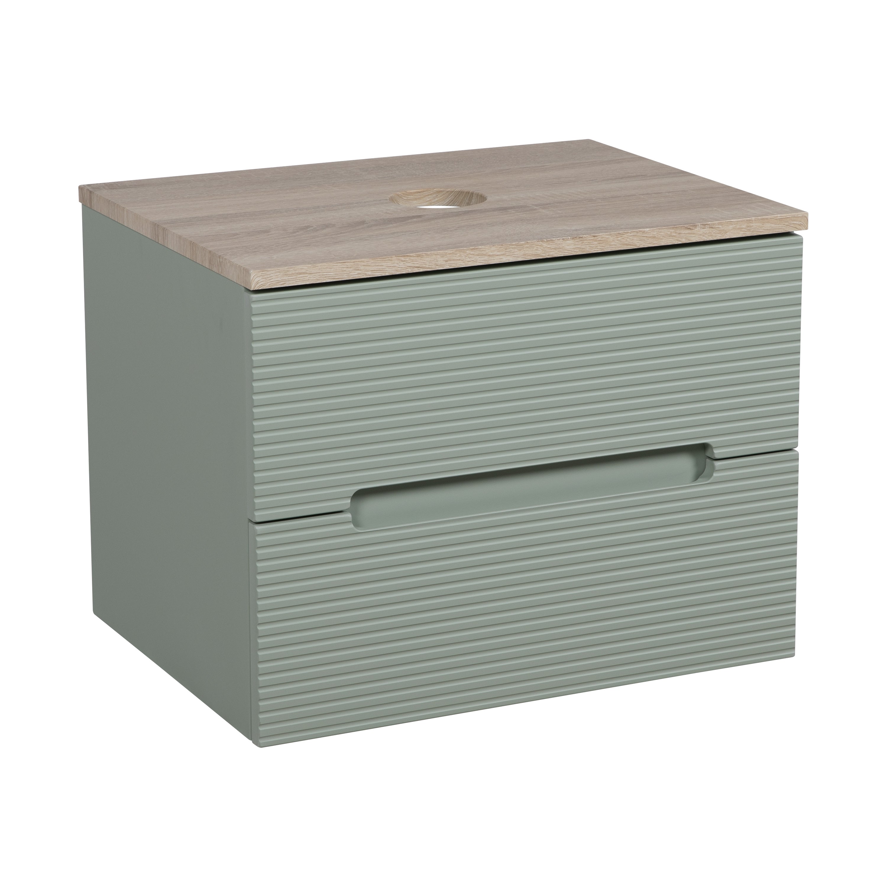 Monza Plus 600mm Fluted Wall Hung Vanity & Counter Top - Tailored Bathrooms