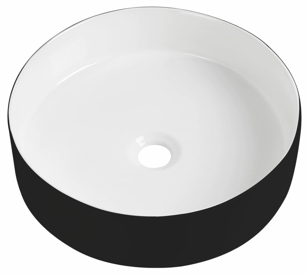 Orca Countertop Basin - Black/White - Tailored Bathrooms