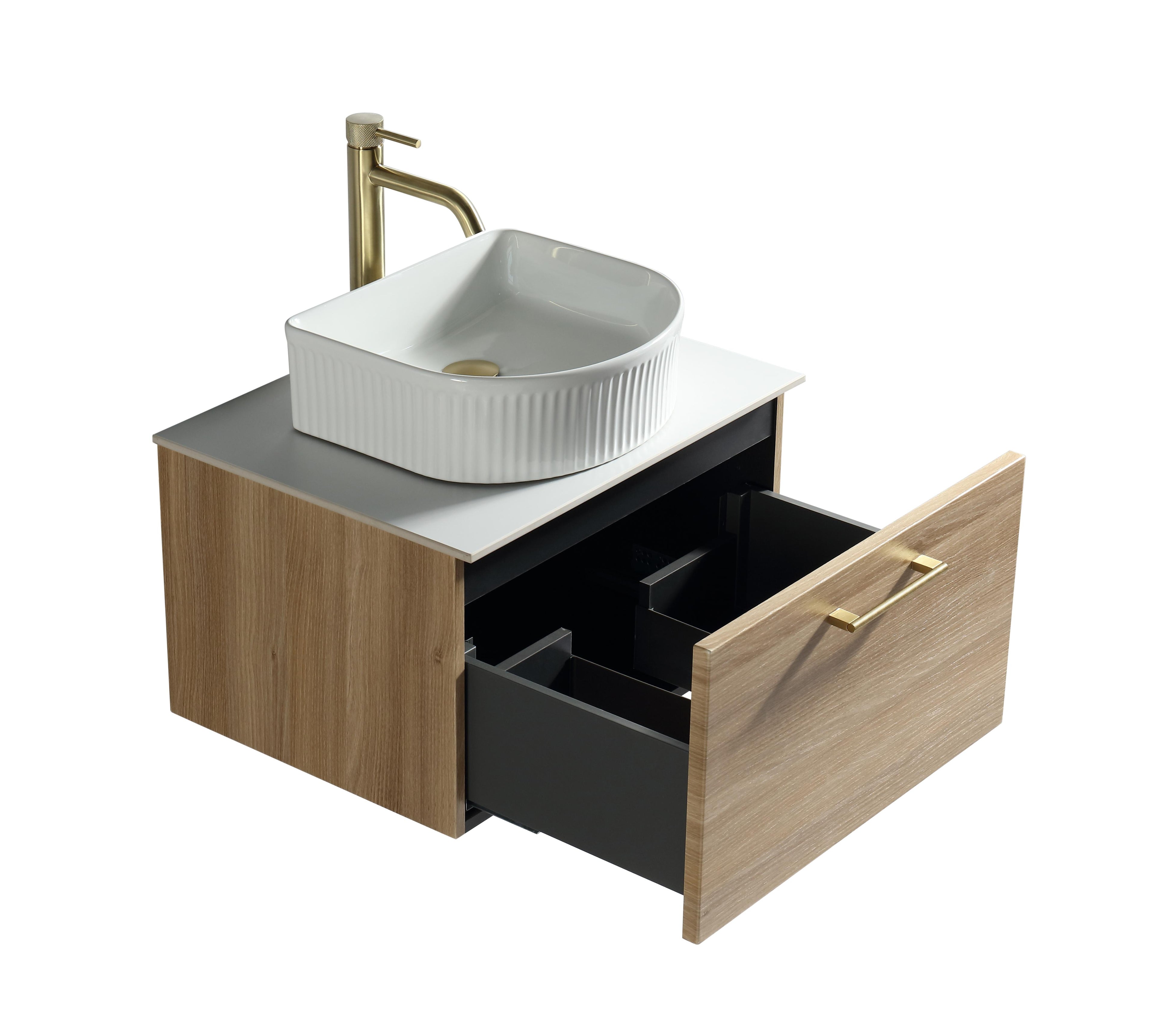 Piatta 600mm Wall Hung Vanity w. Sintered Stone Counter Top - Tailored Bathrooms