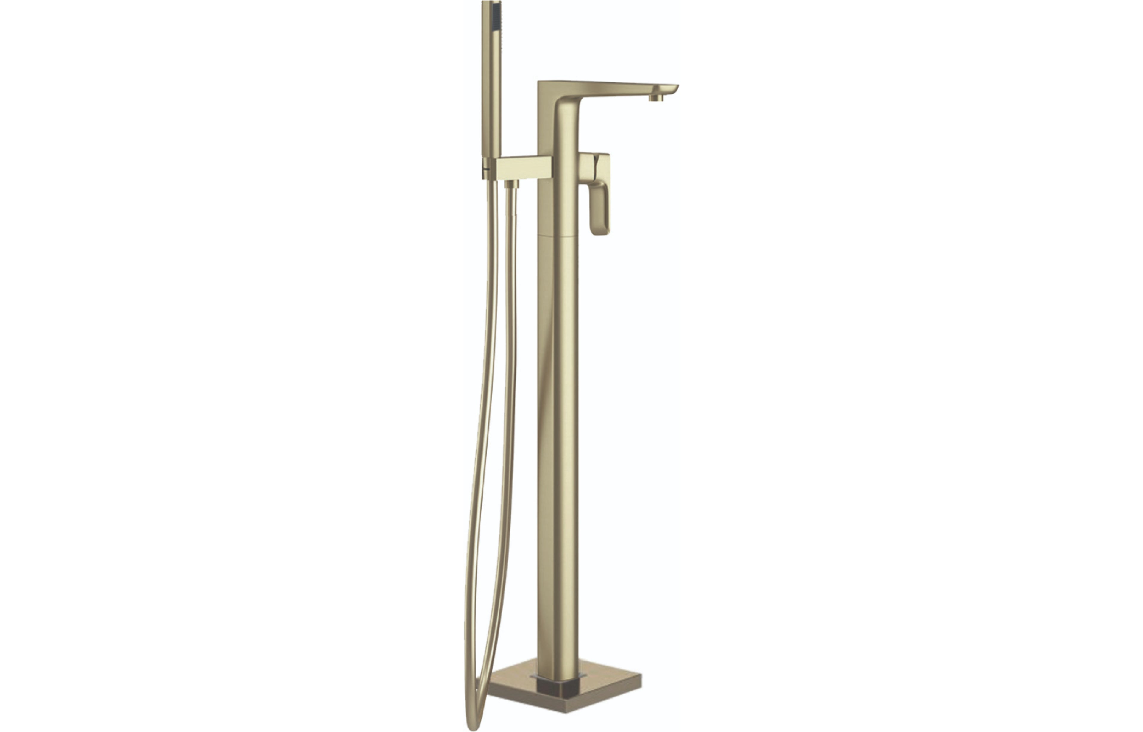 Swansea Brushed Brass Floor Standing  Bath Filler - Tailored Bathrooms