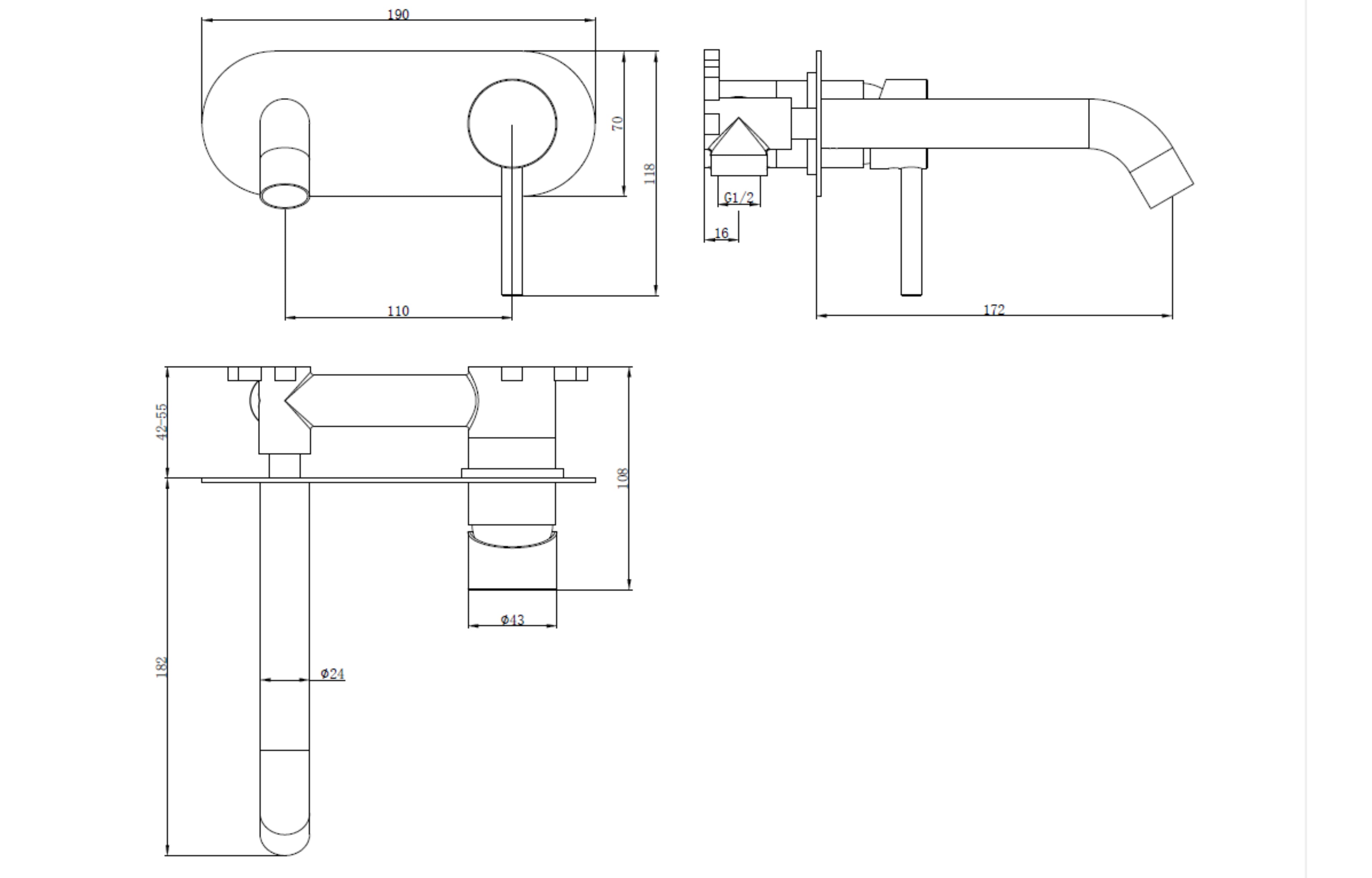 TB+ Redondo Round Wall Mounted ECO Control/Cold Water Start Basin Mixer - Tailored Bathrooms
